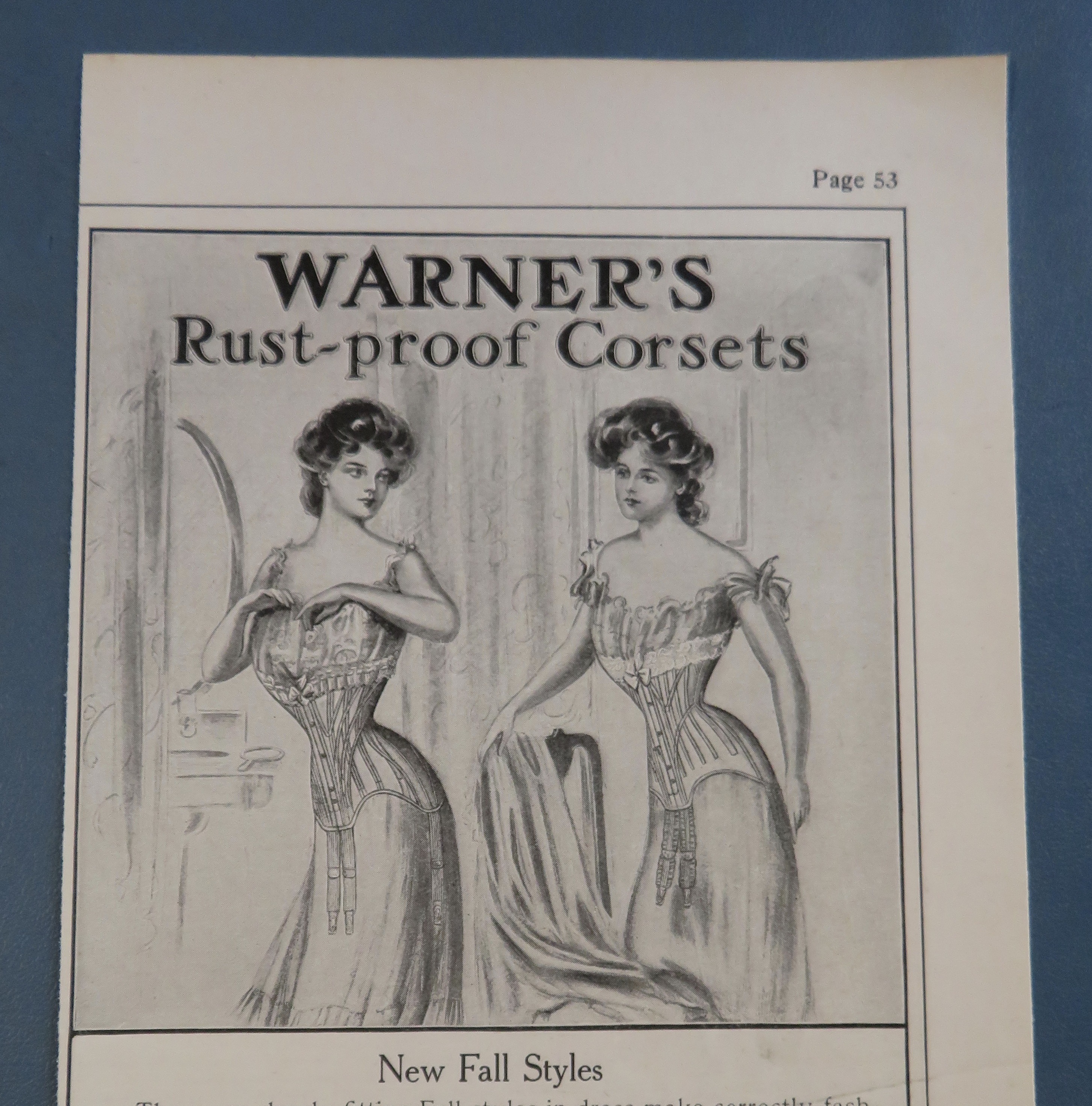 1905 Warner's Rust Proof Corsets with Two Women Talking