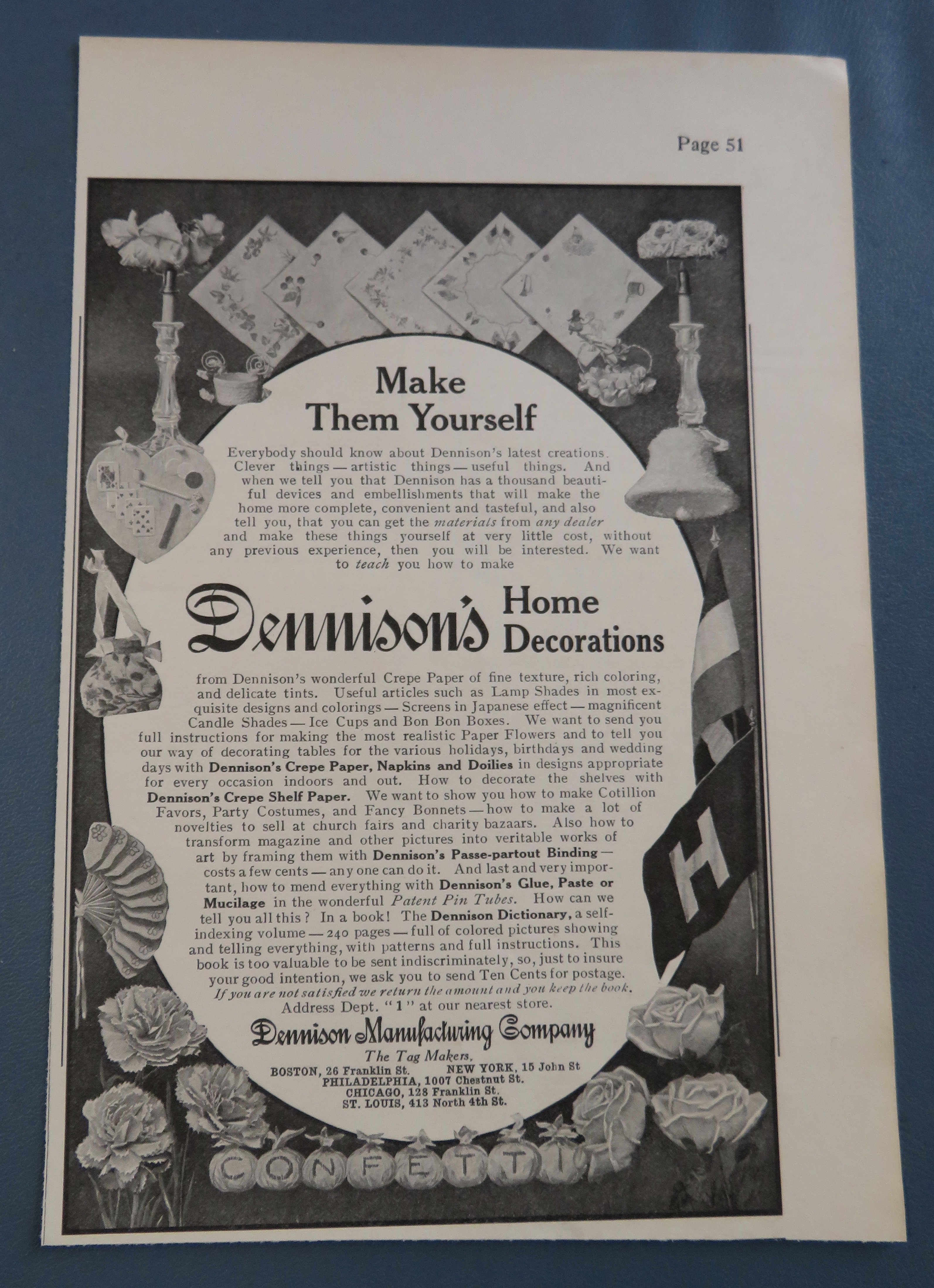 1906 Dennison's Home Decorations with Bells & Flowers