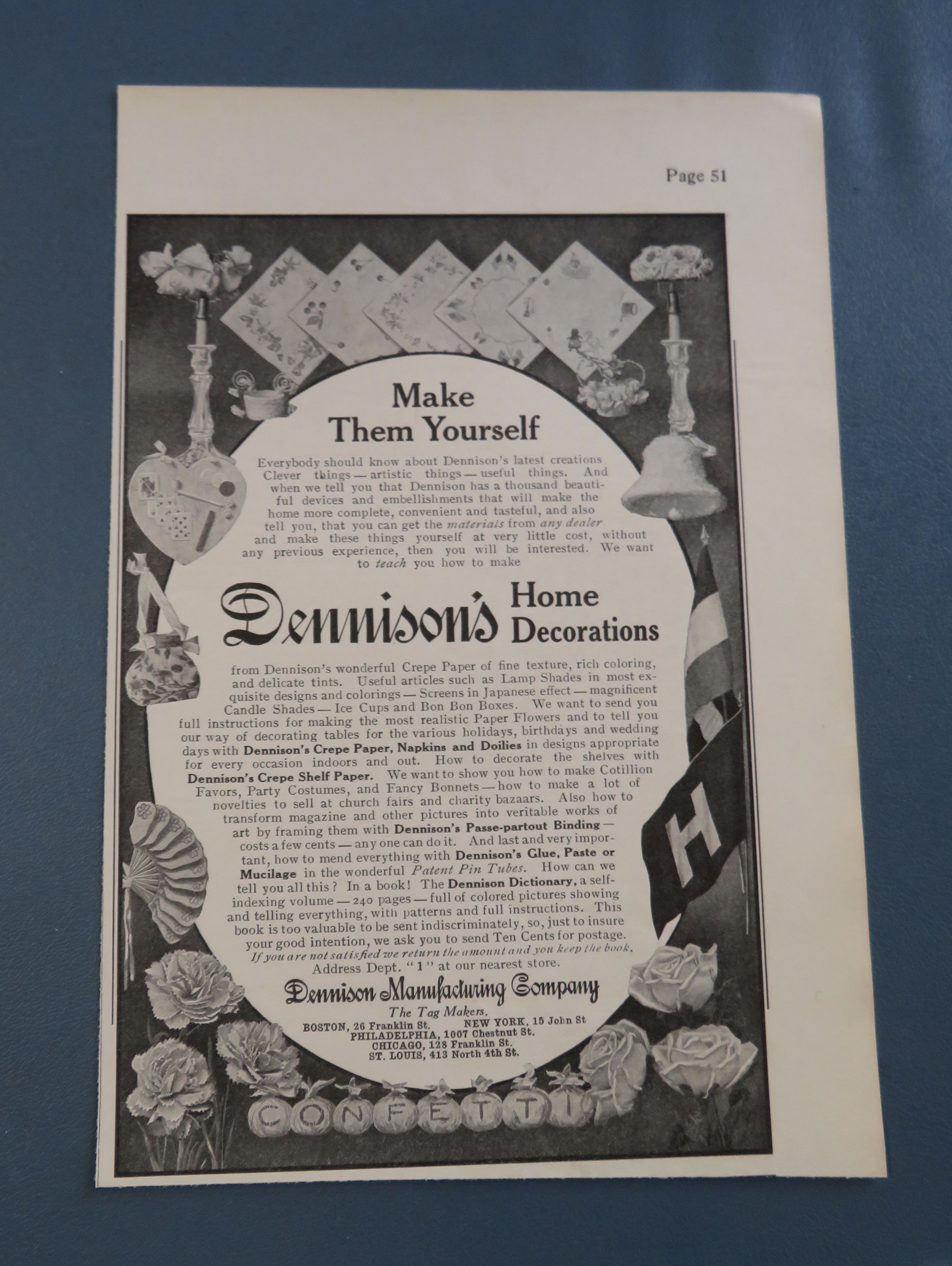 1906 Dennison's Home Decorations with Bells & Flowers