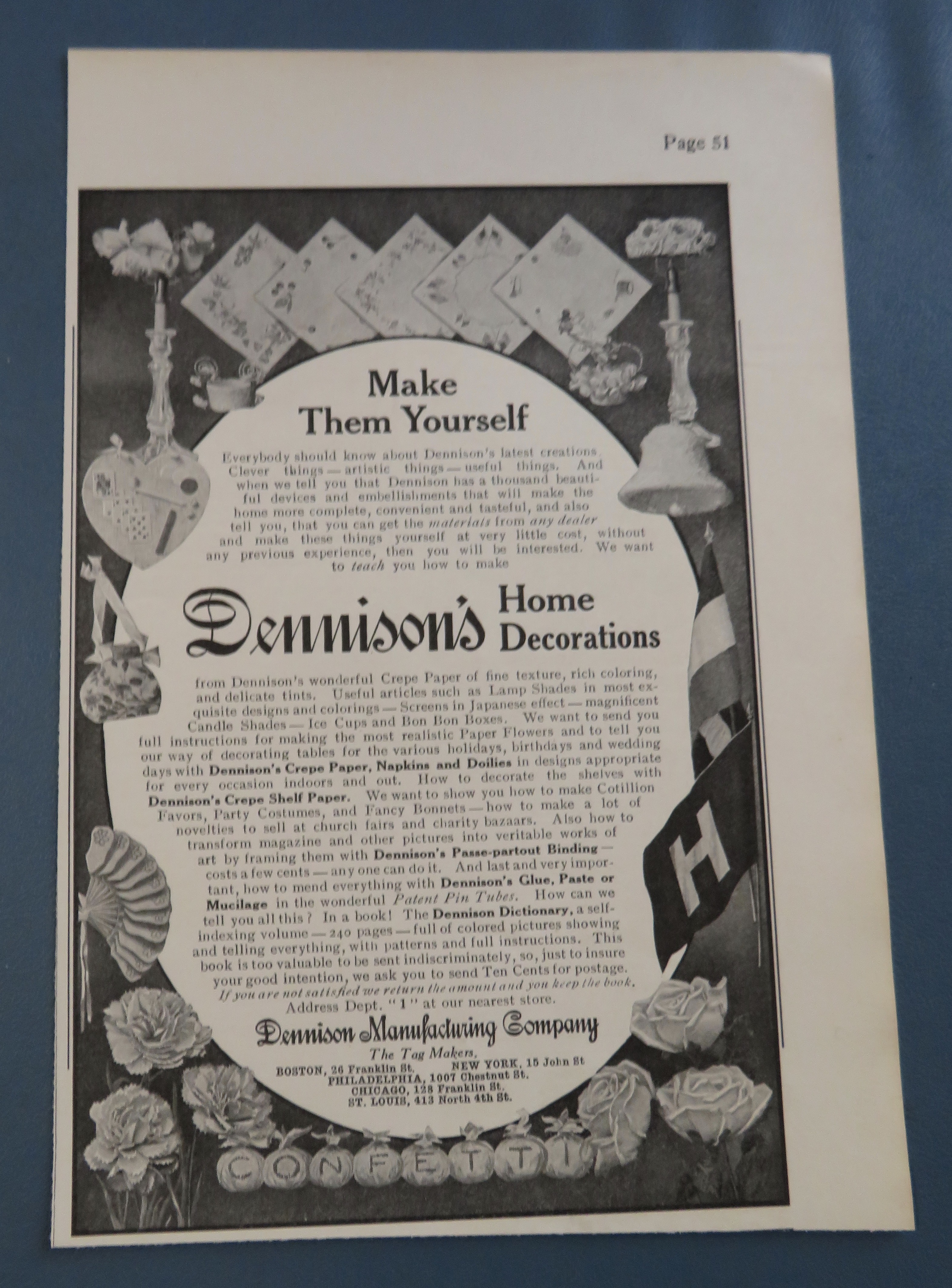 1906 Dennison's Home Decorations with Bells & Flowers