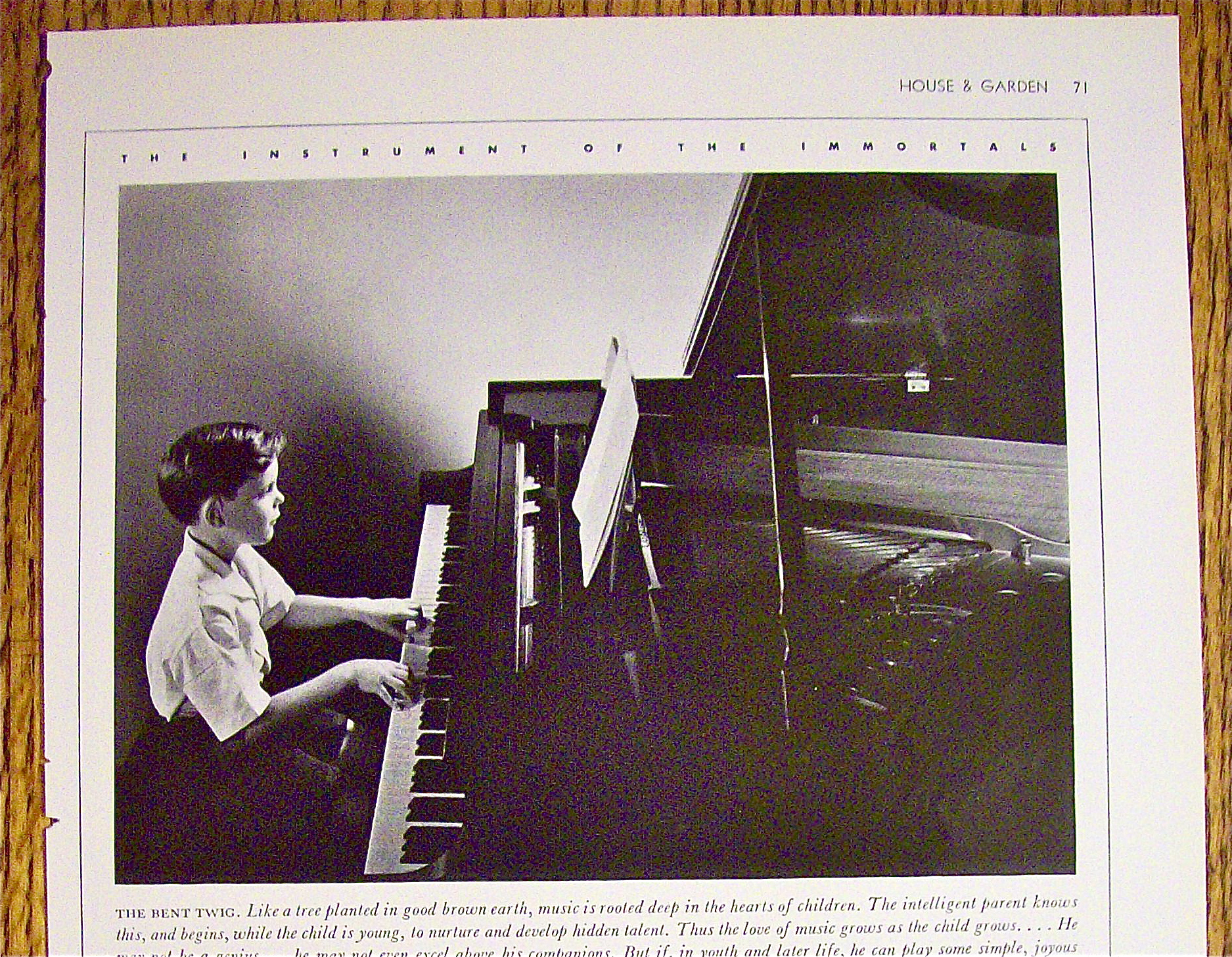 1936 Steinway Grand Piano w/ Boy Playing Piano