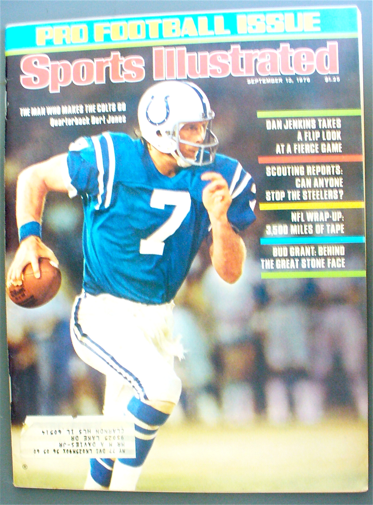 Sports Illustrated September 13, 1976 Bert Jones