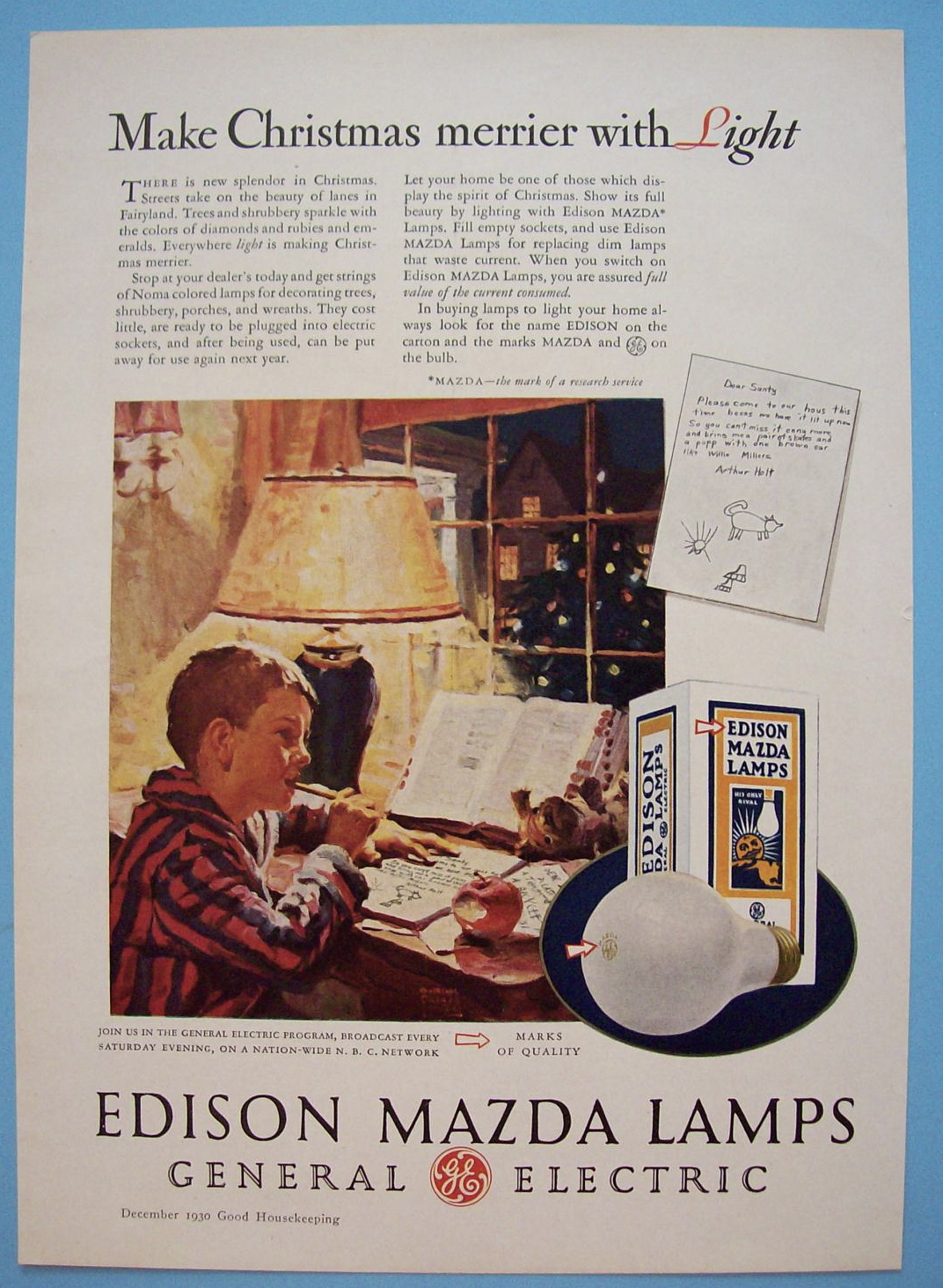 Vintage Ad: 1930 Edison Mazda Lamps