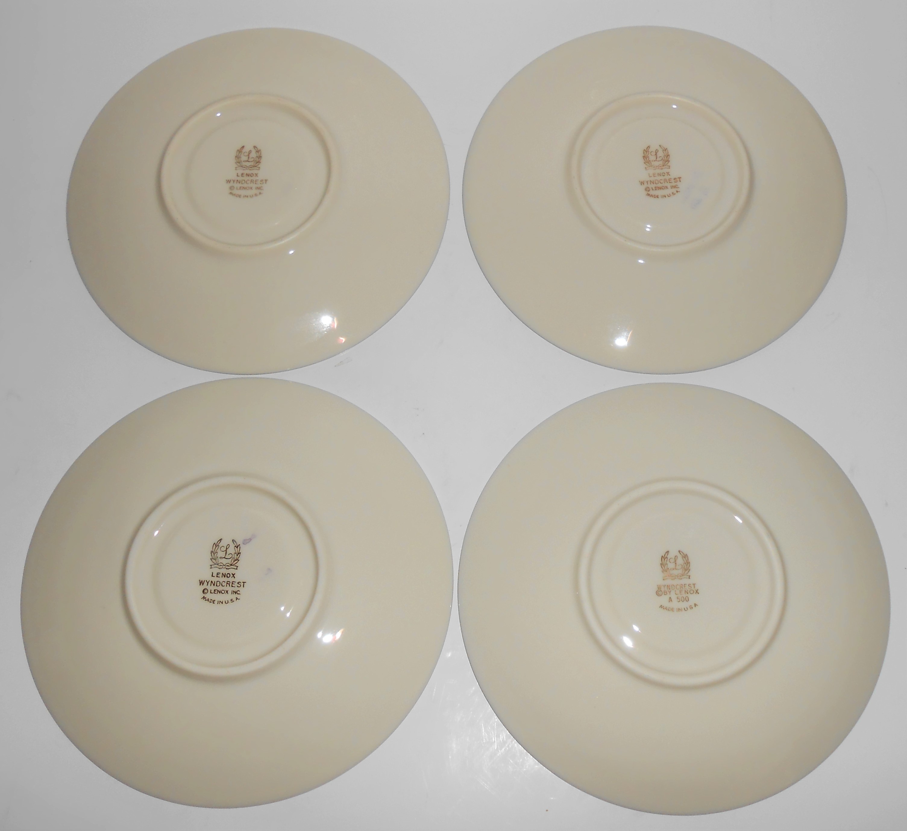 Lenox China Wyndcrest Platinum Band Set/4 Saucers