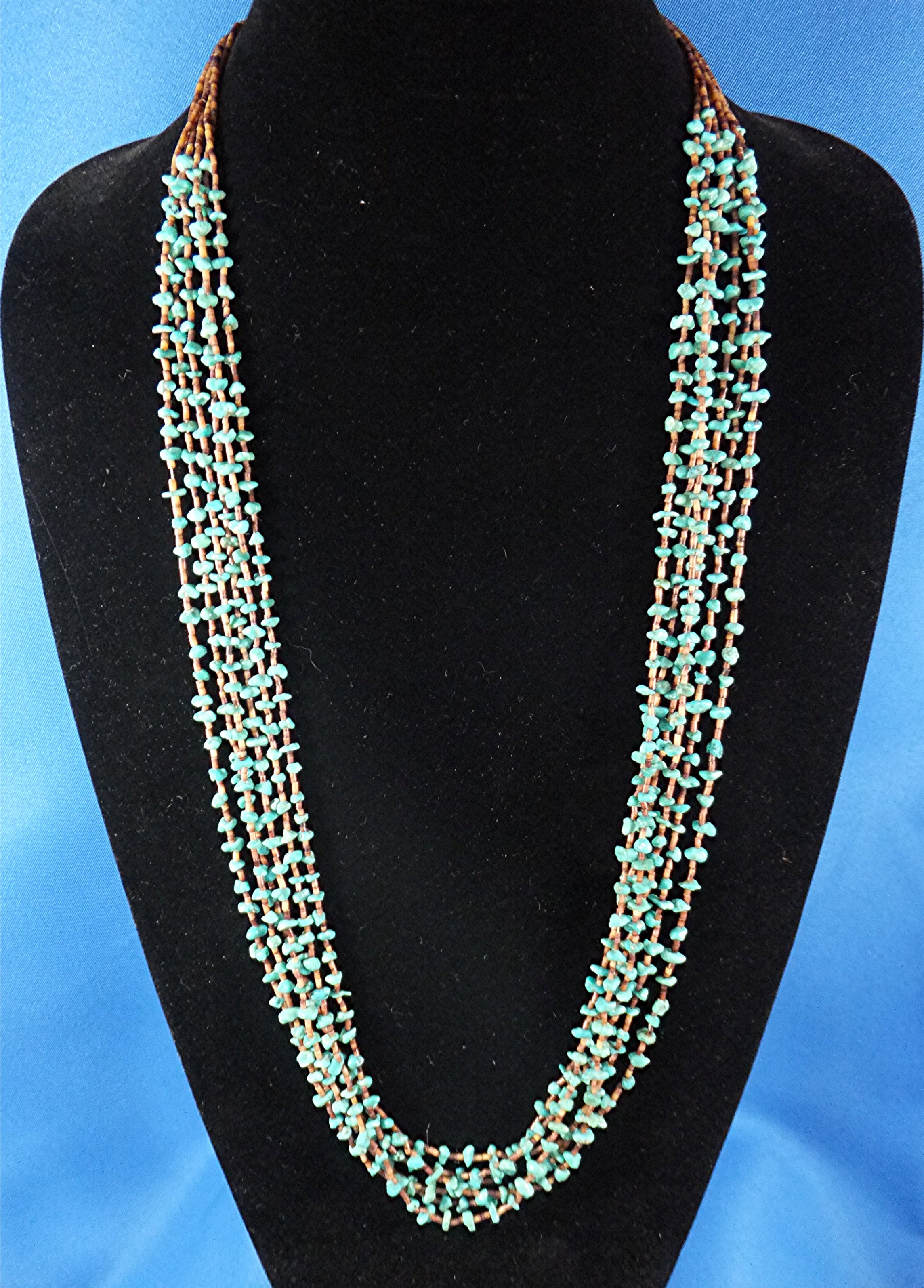 Necklace Turquoise Heishi 6 Strand Santo Domingo USA