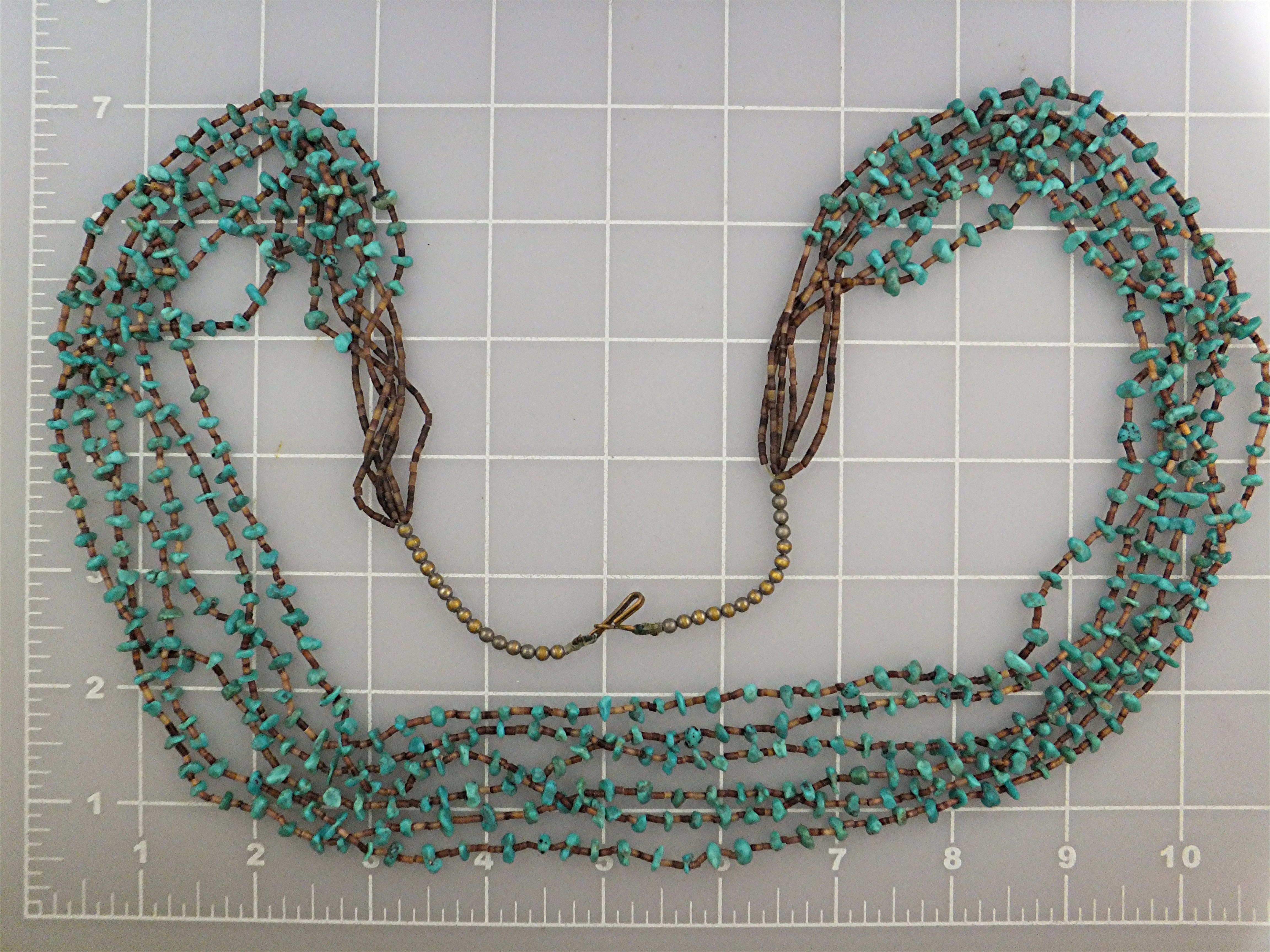 Necklace Turquoise Heishi 6 Strand Santo Domingo USA
