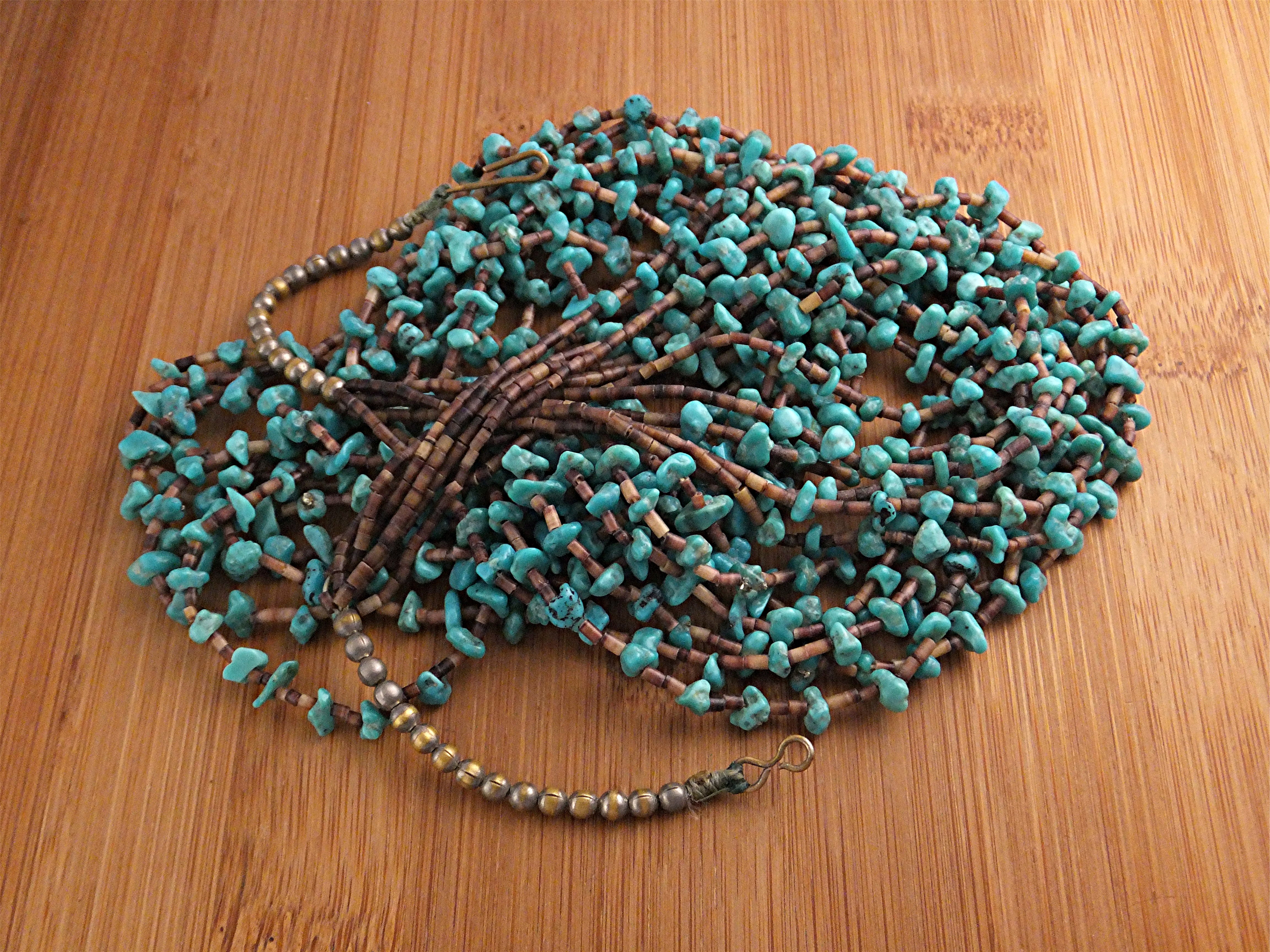 Necklace Turquoise Heishi 6 Strand Santo Domingo USA