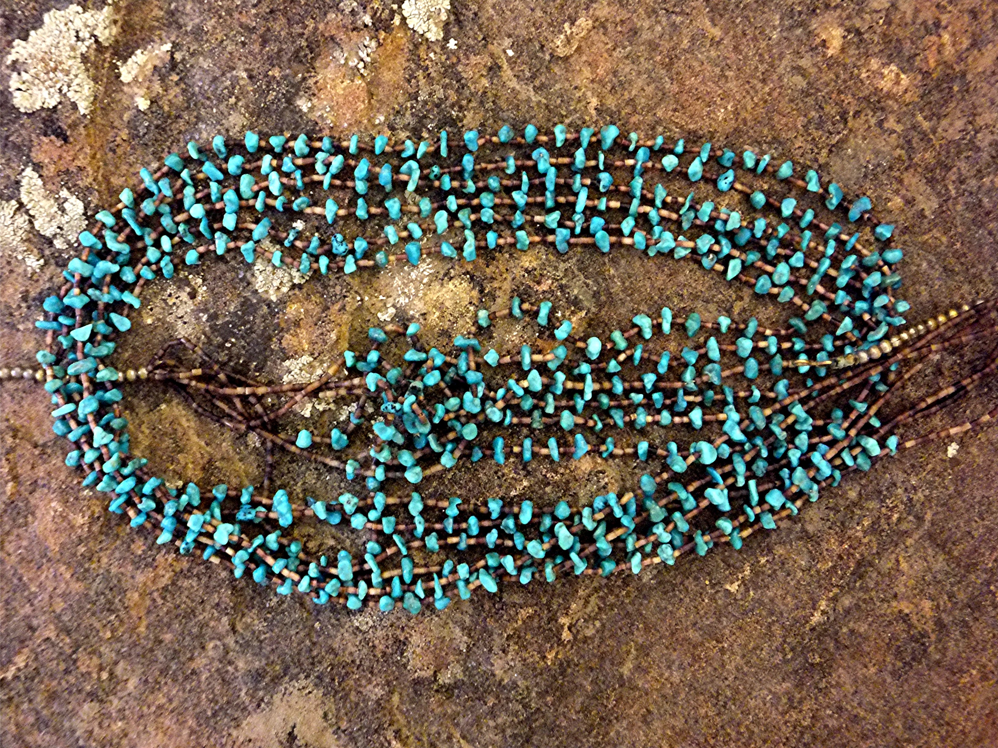 Necklace Turquoise Heishi 6 Strand Santo Domingo USA