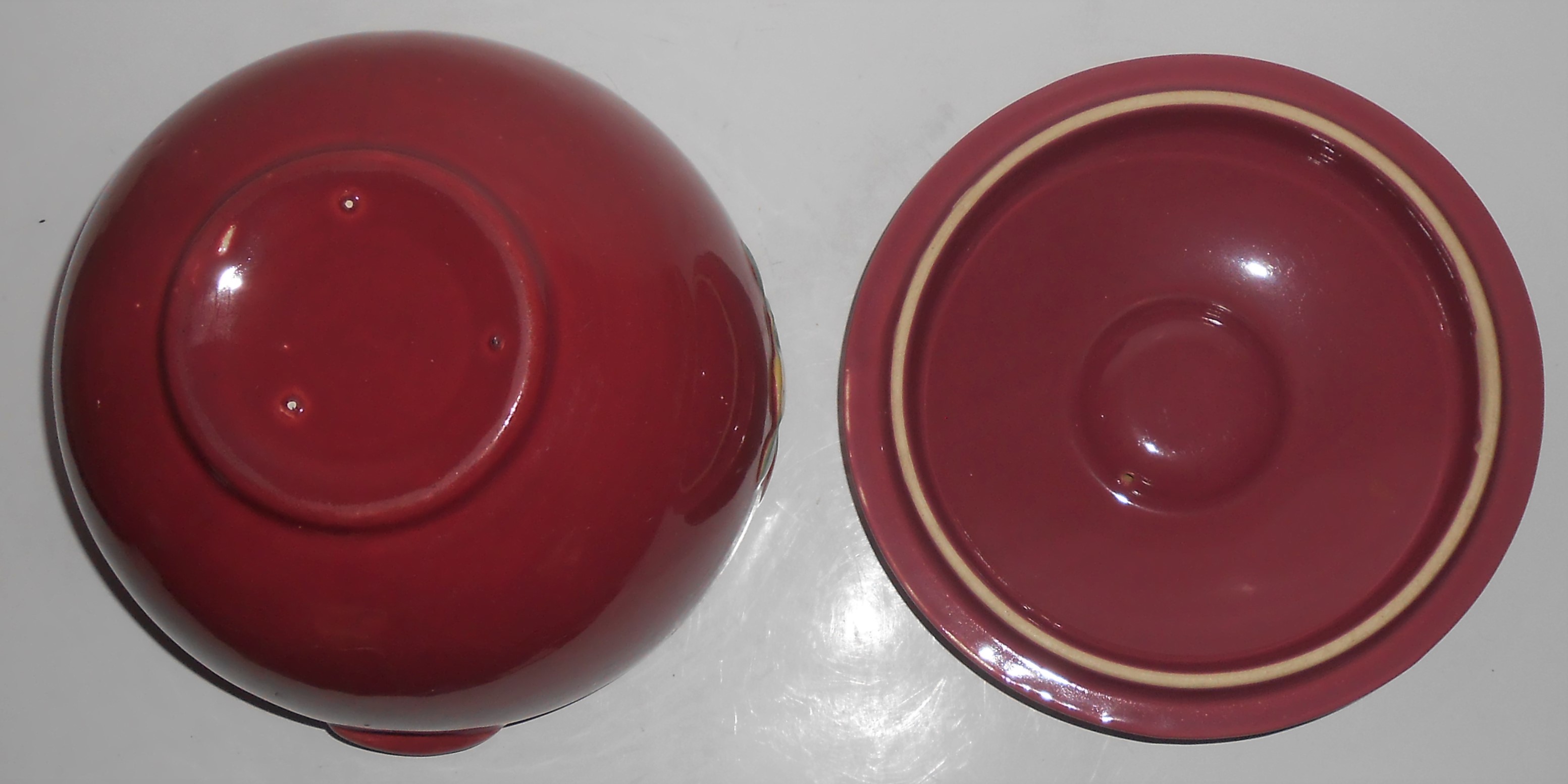 Coors Pottery Rosebud Red Triple Service Casserole Robe