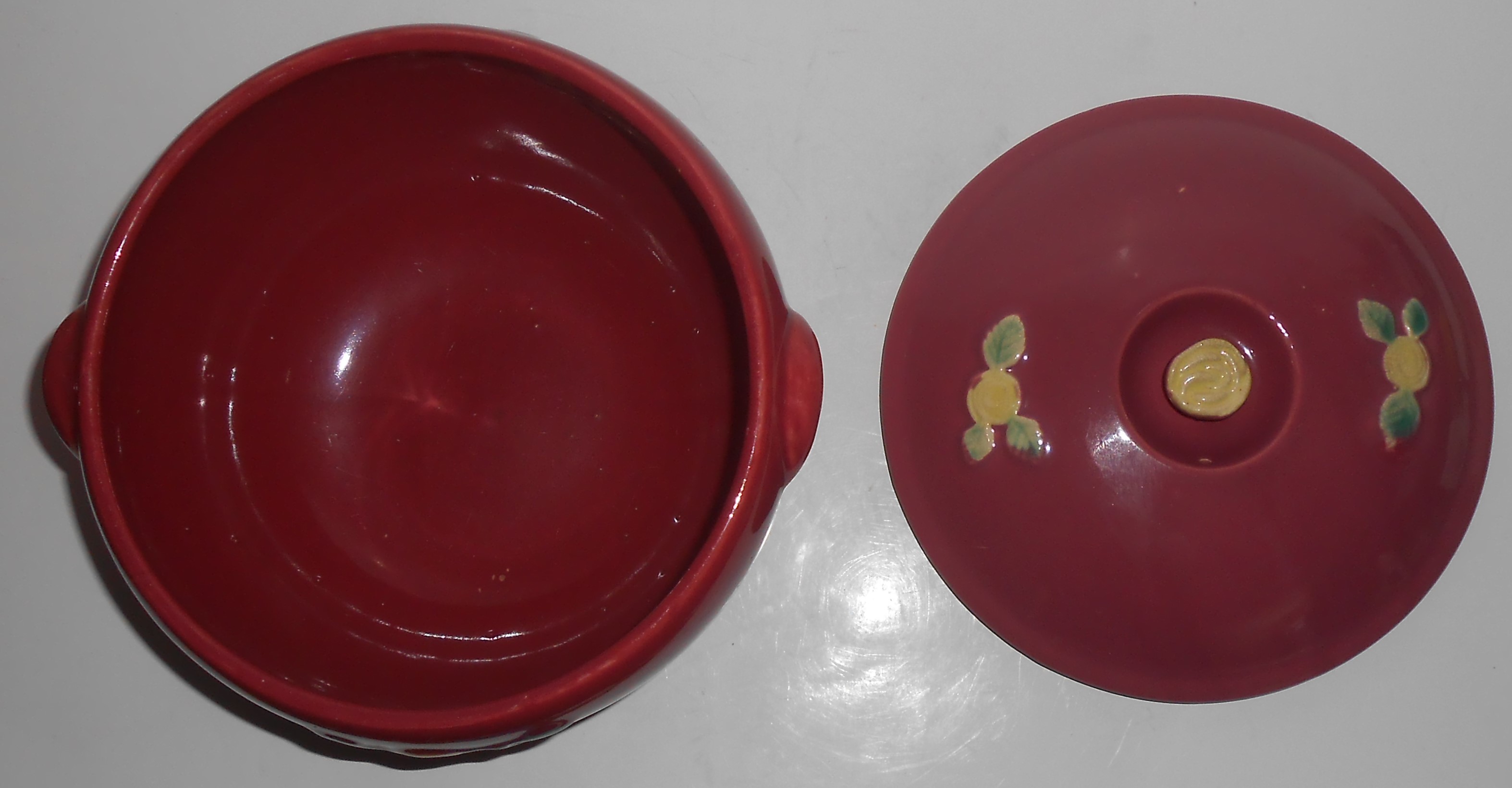 Coors Pottery Rosebud Red Triple Service Casserole Robe