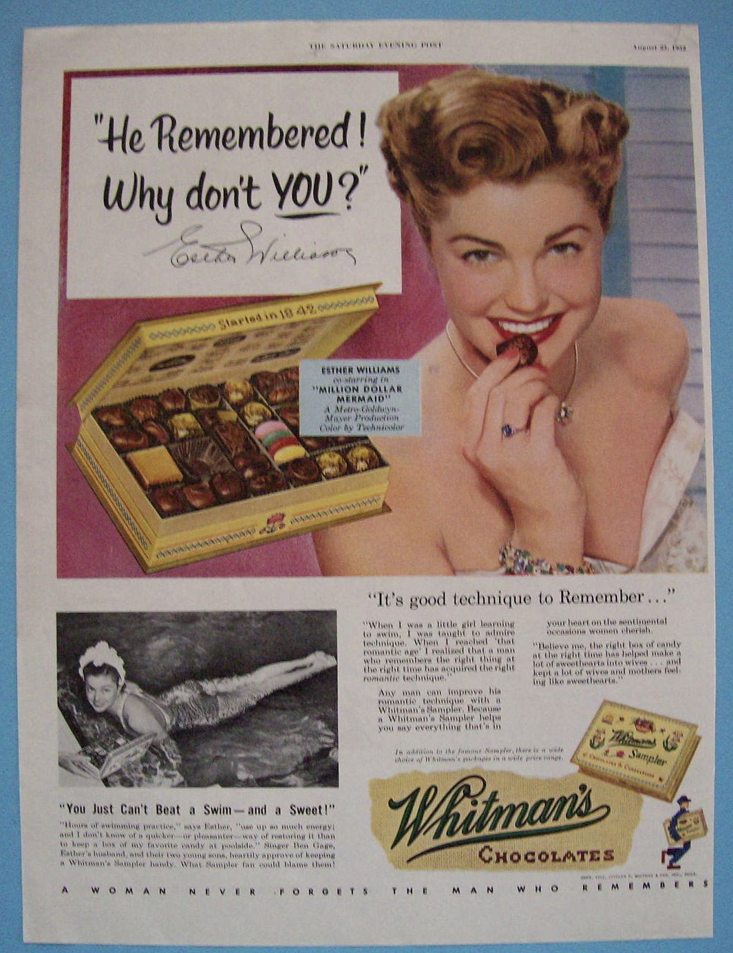 1952 Whitman's Chocolates with Esther Williams