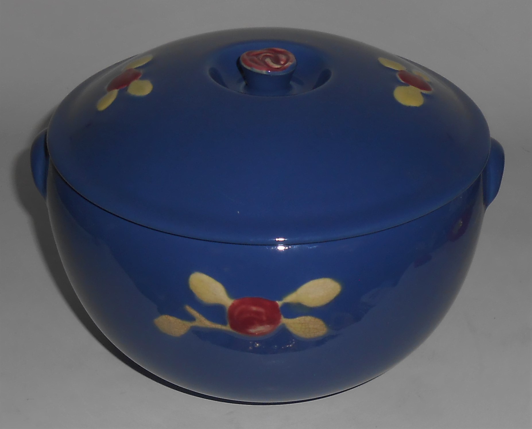 Coors Pottery Rosebud Blue Triple Service Casserole Rob