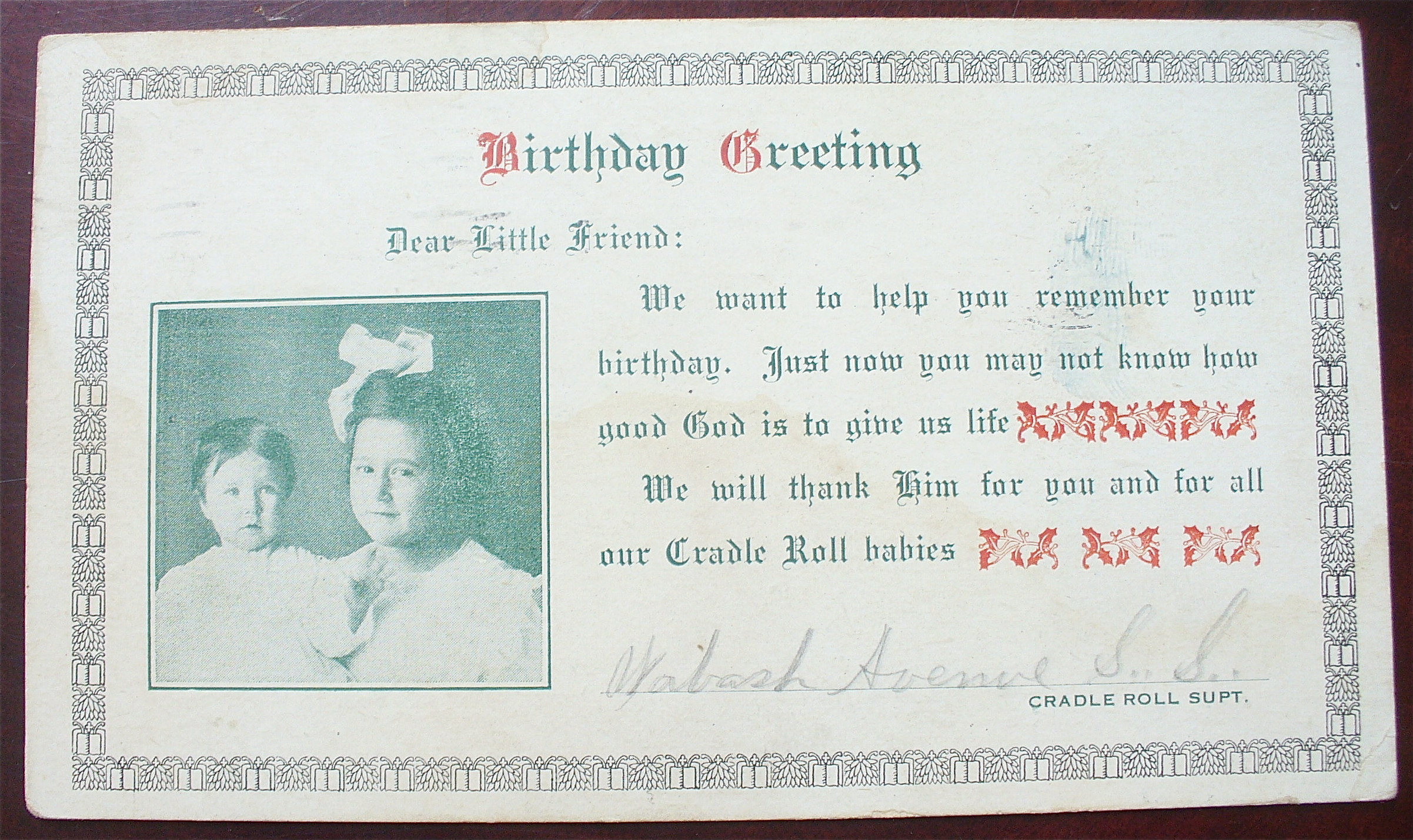 Mother and Daughter Postcard (Birthday Greeting)