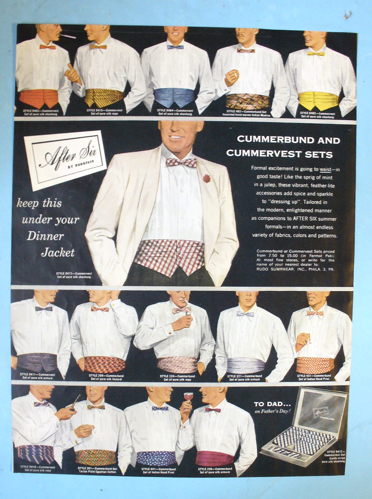 1954 After Six with Cummerbund & Cumbervest Sets