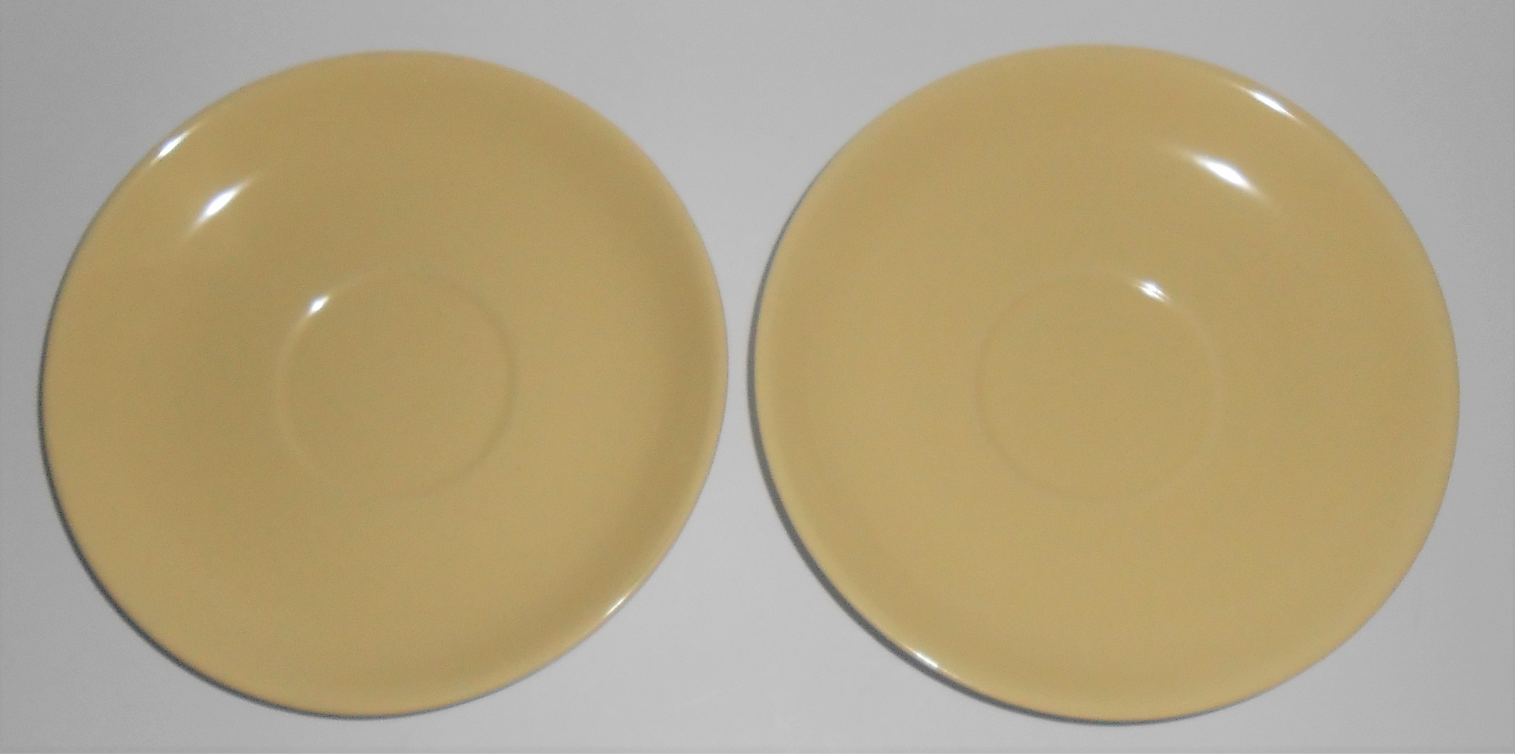 Franciscan Pottery Catalina Rancho Yellow/Ivory Pair Sa