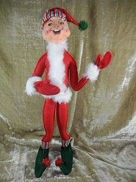 Christmas Annalee 22 inch Red Candystripe Elf & tags