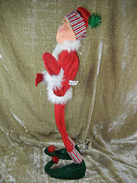 Christmas Annalee 22 inch Red Candystripe Elf & tags
