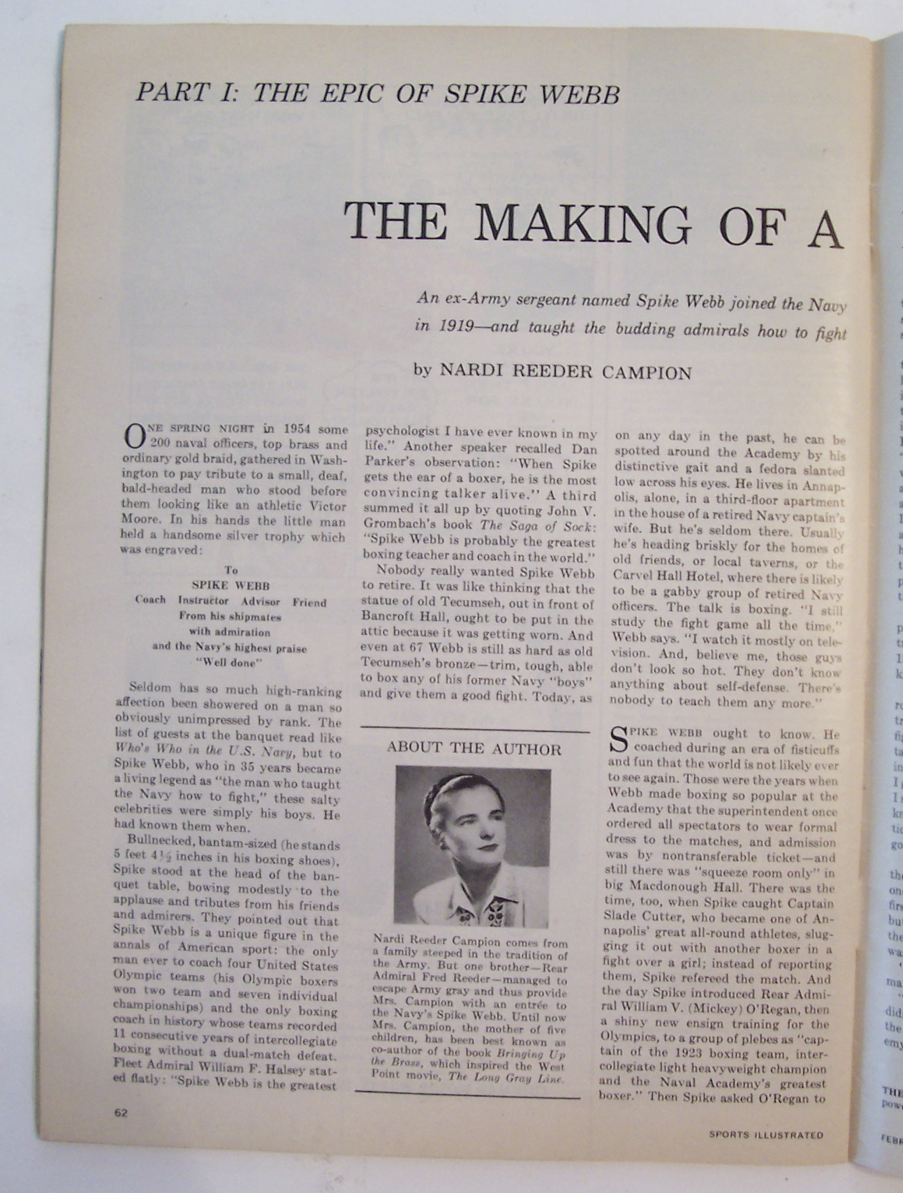 Sports Illustrated Magazine - Feb 11, 1957 - Spike Webb