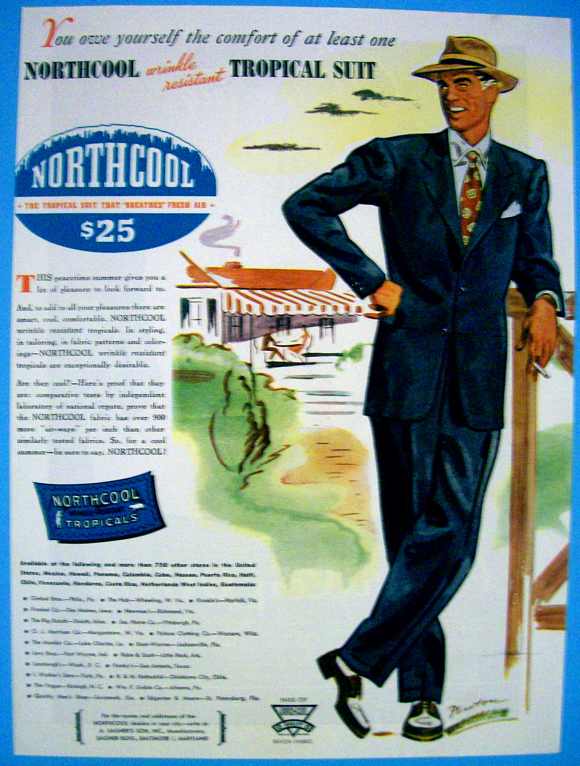 1946 Northcool Tropical Suit with Man by Fenton