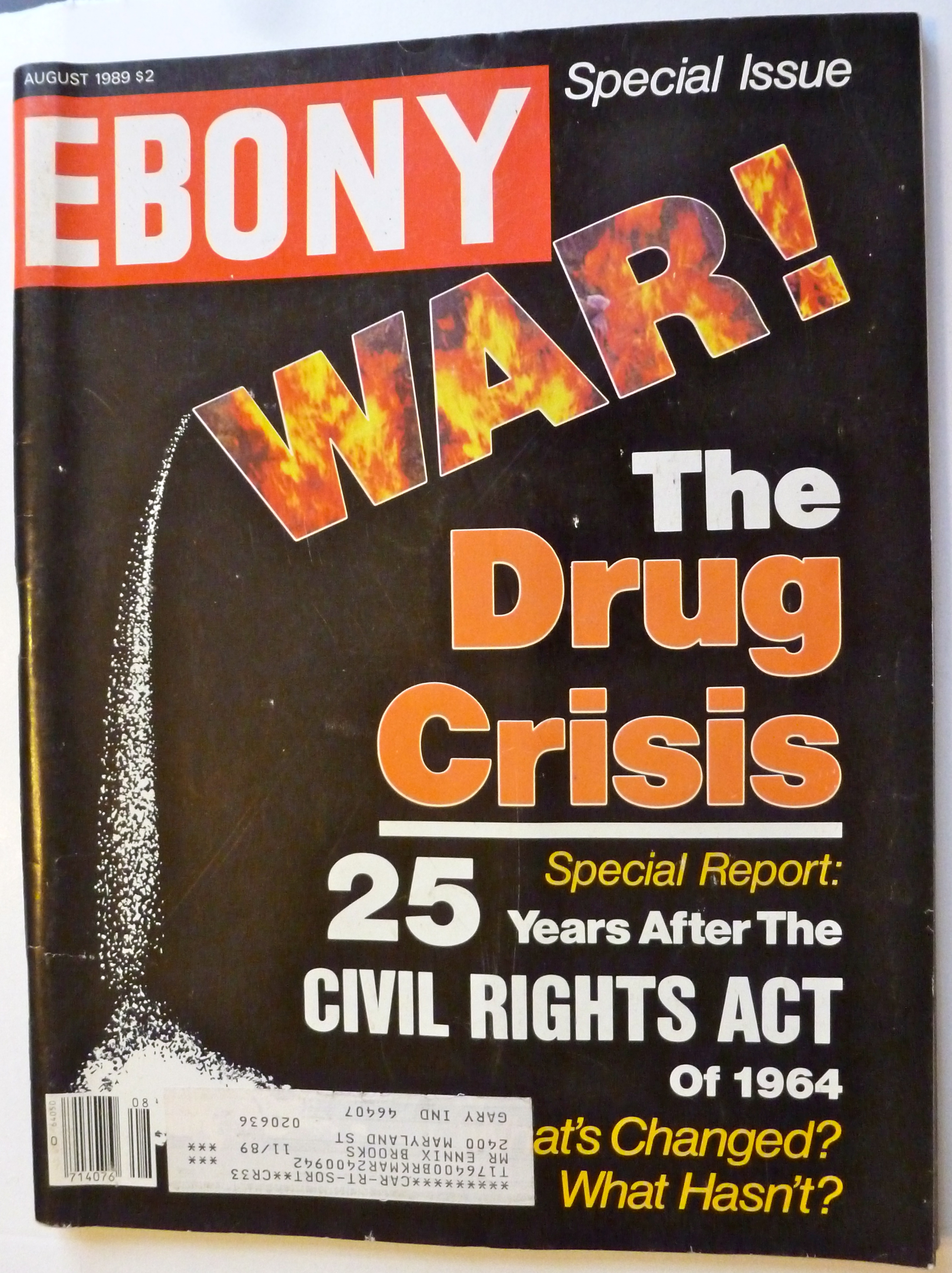 Ebony Magazine August 1989 War: Drug Crisis