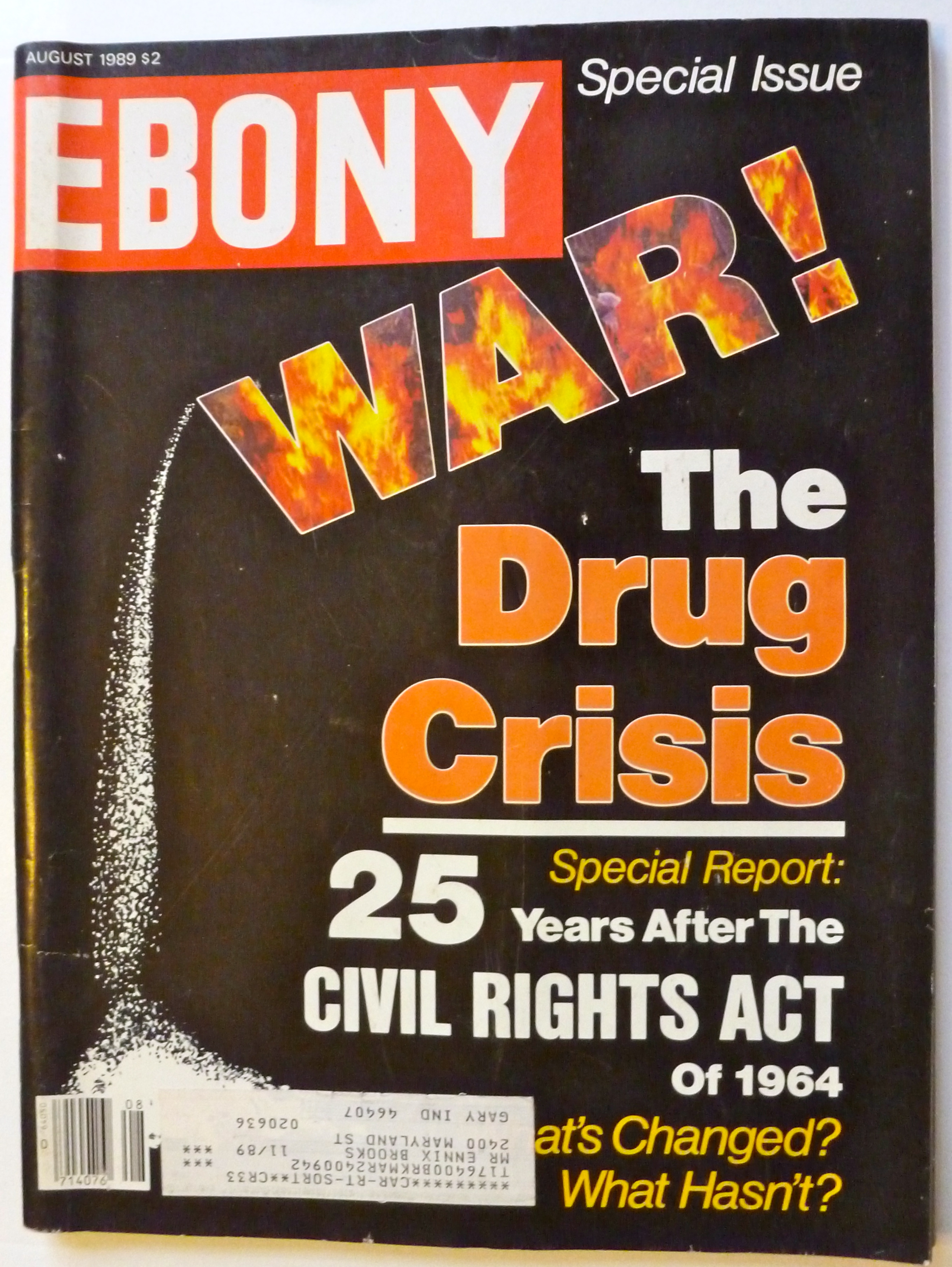 Ebony Magazine August 1989 War: Drug Crisis