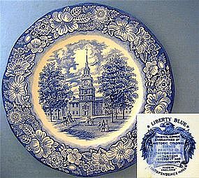 Staffordshire Liberty Blue - Independence Hall plate
