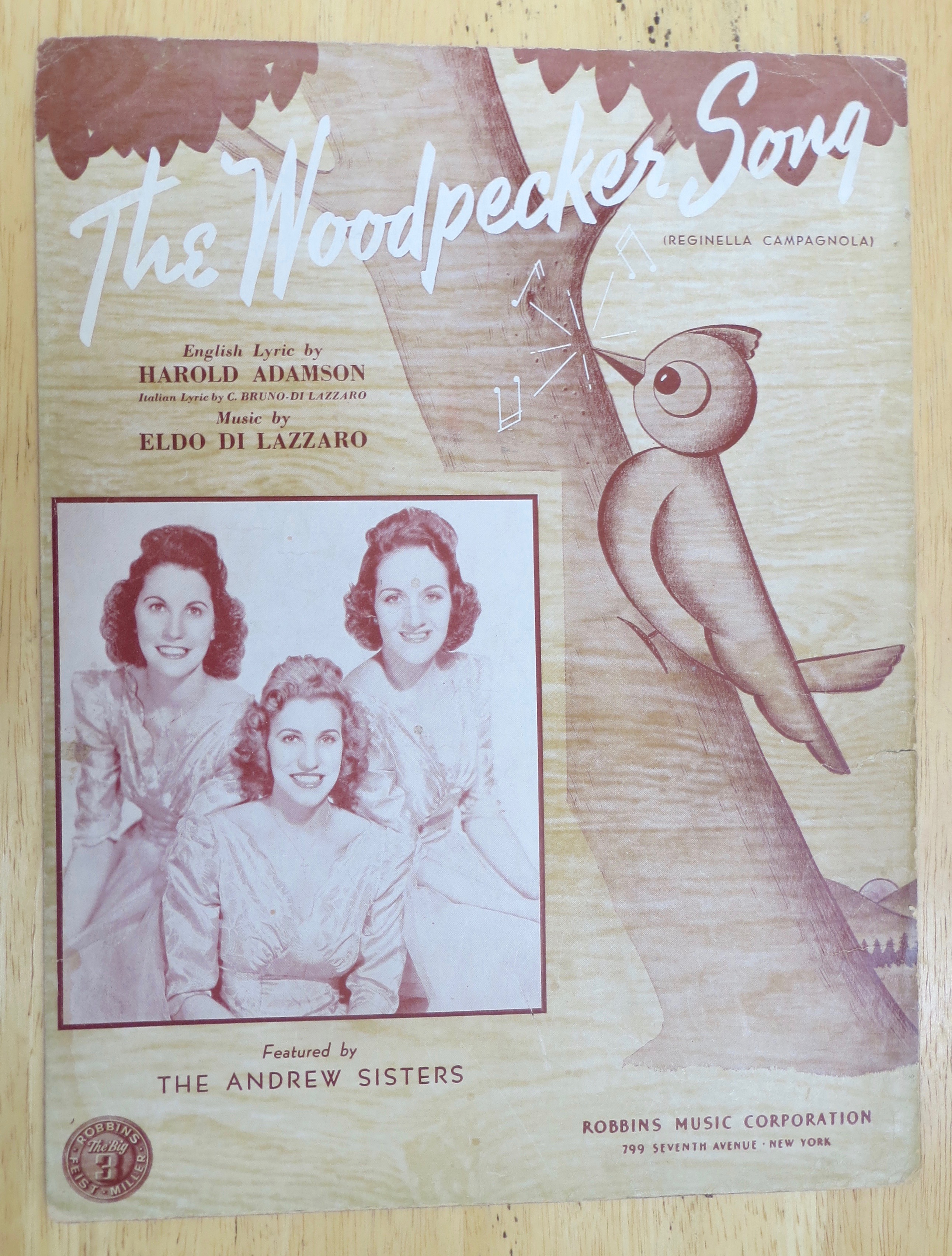 1940 The Woodpecker Song Sheet Music