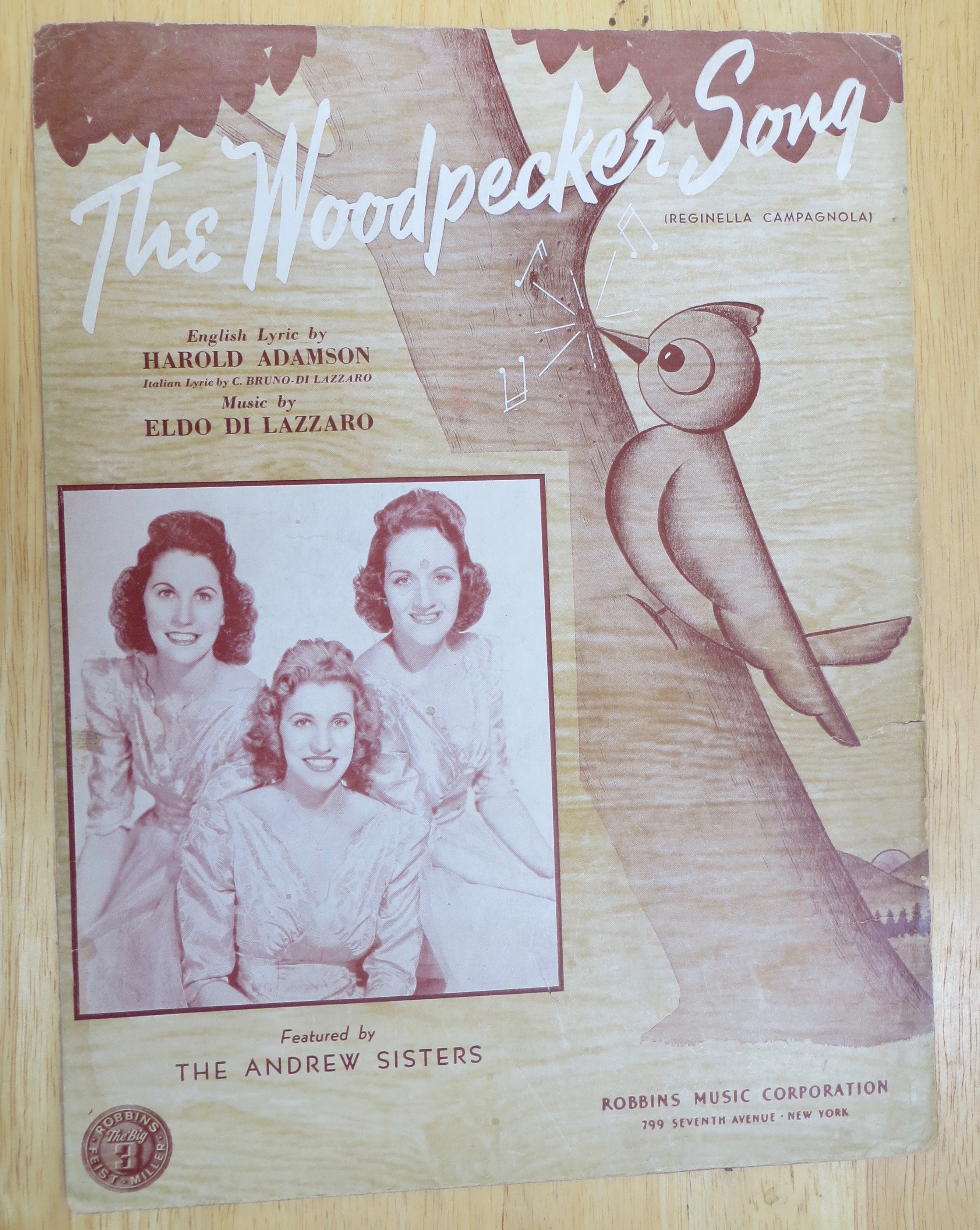 1940 The Woodpecker Song Sheet Music