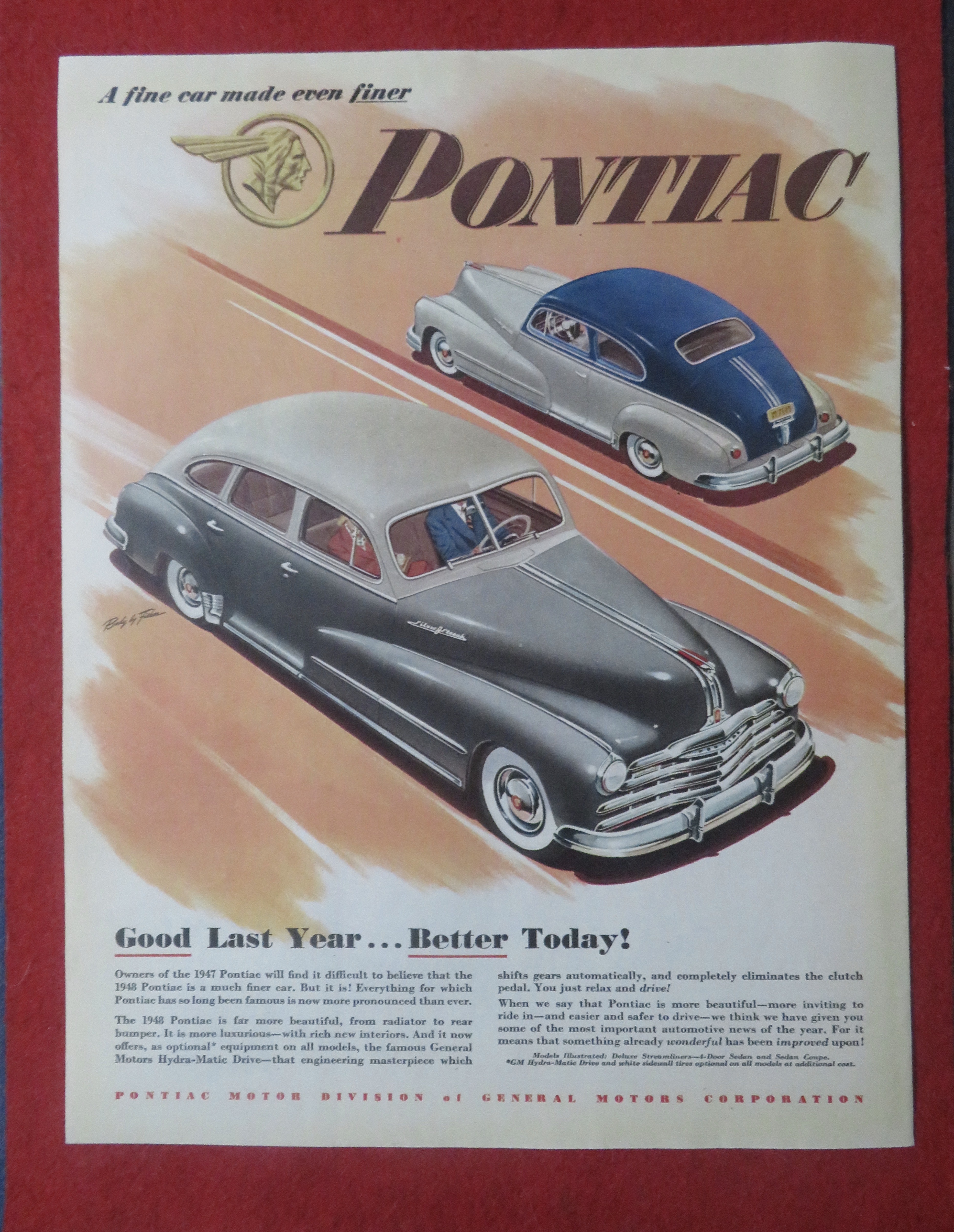 1948 Pontiac Automobile with Famous Hydra Matic Drive