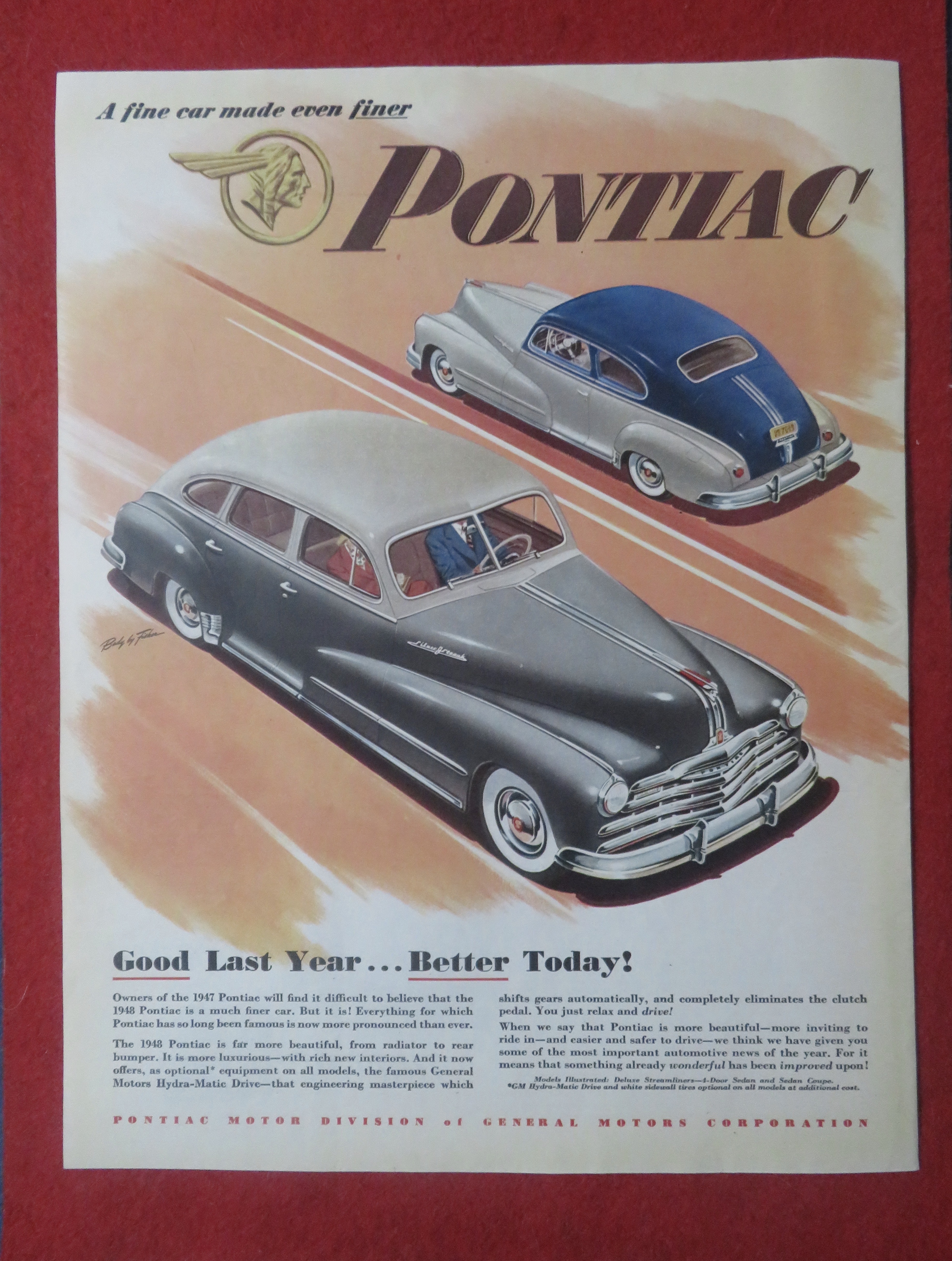 1948 Pontiac Automobile with Famous Hydra Matic Drive