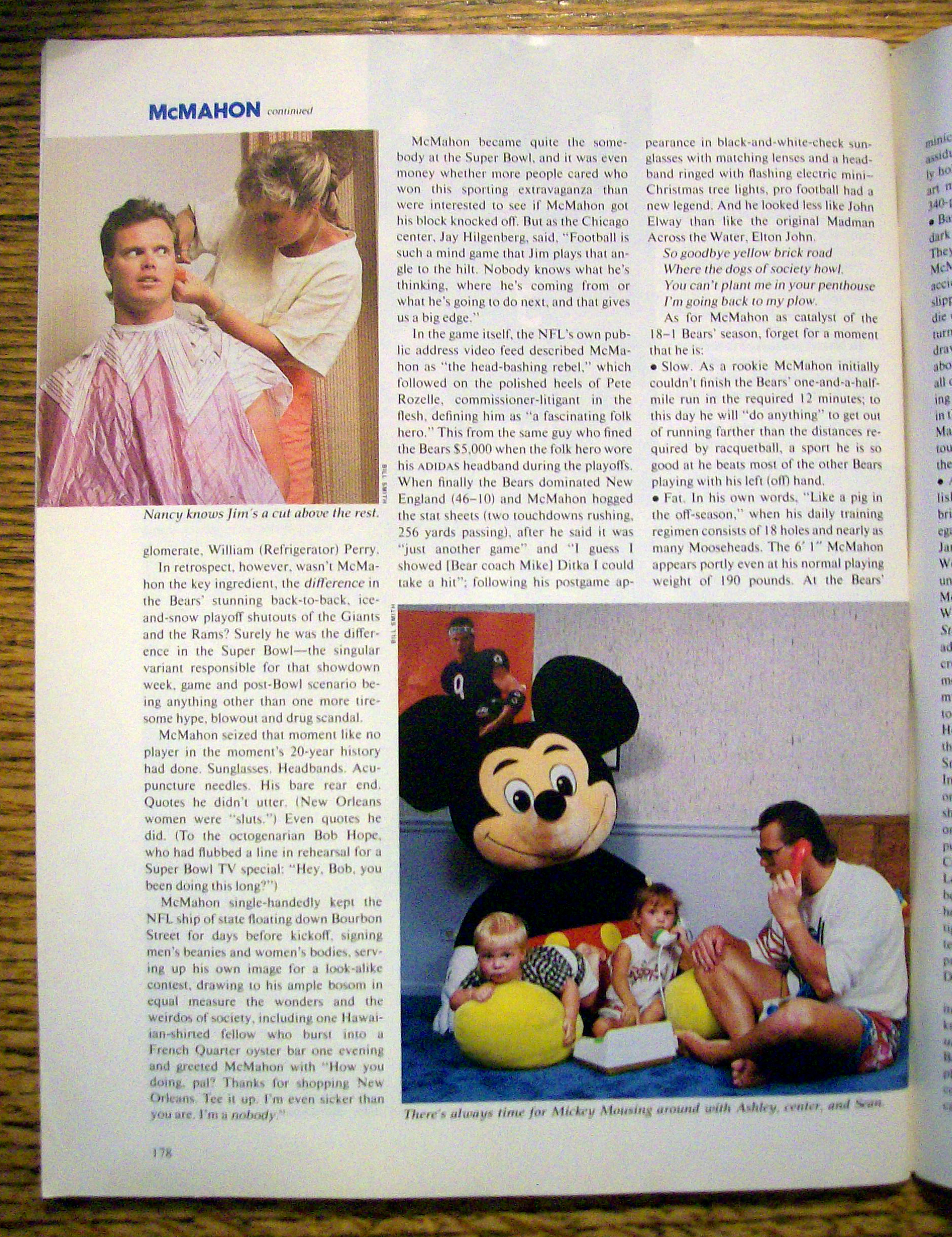 Sports Illustrated Magazine-September 3, 1986-Mc Mahon
