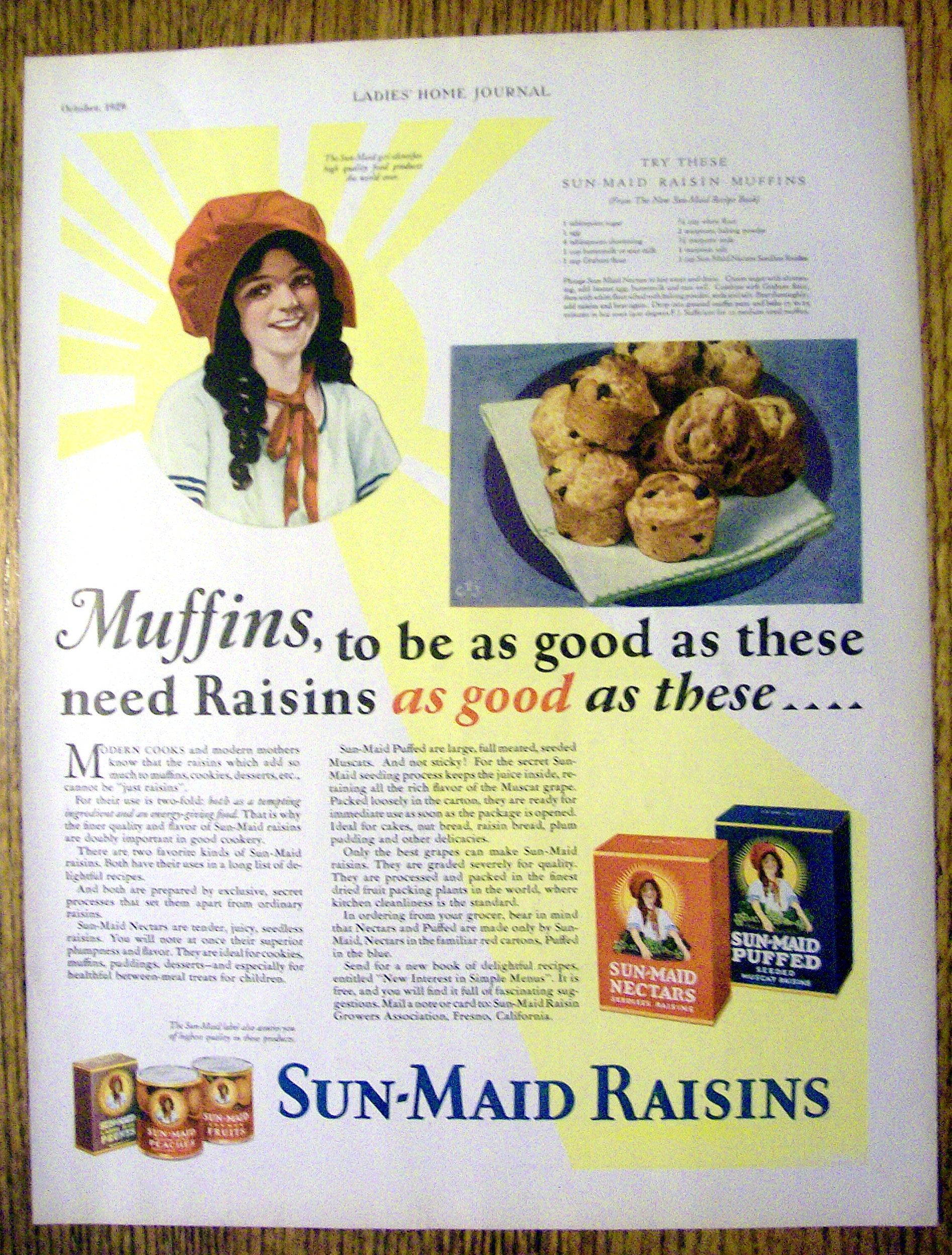 1929 Sun-Maid Raisins