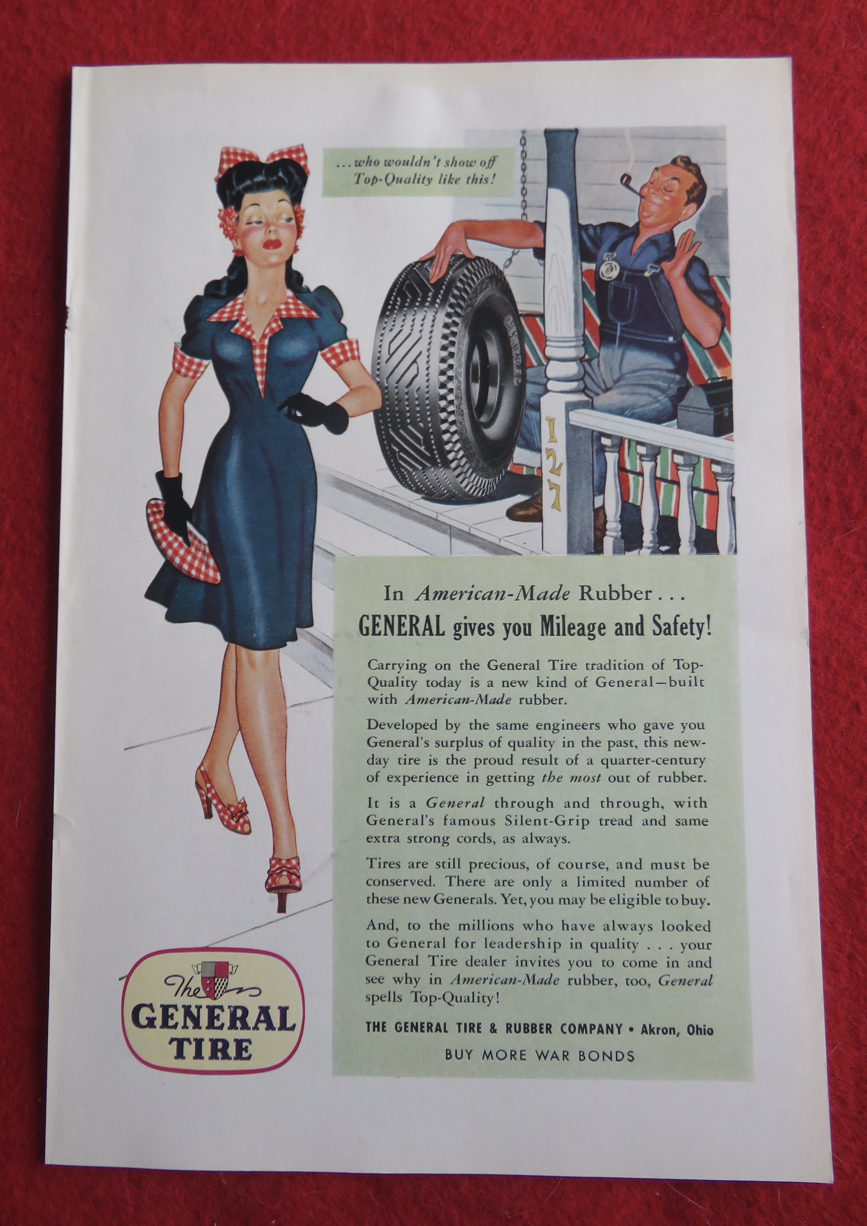1943 General Tire with Man Watching Woman Walk By