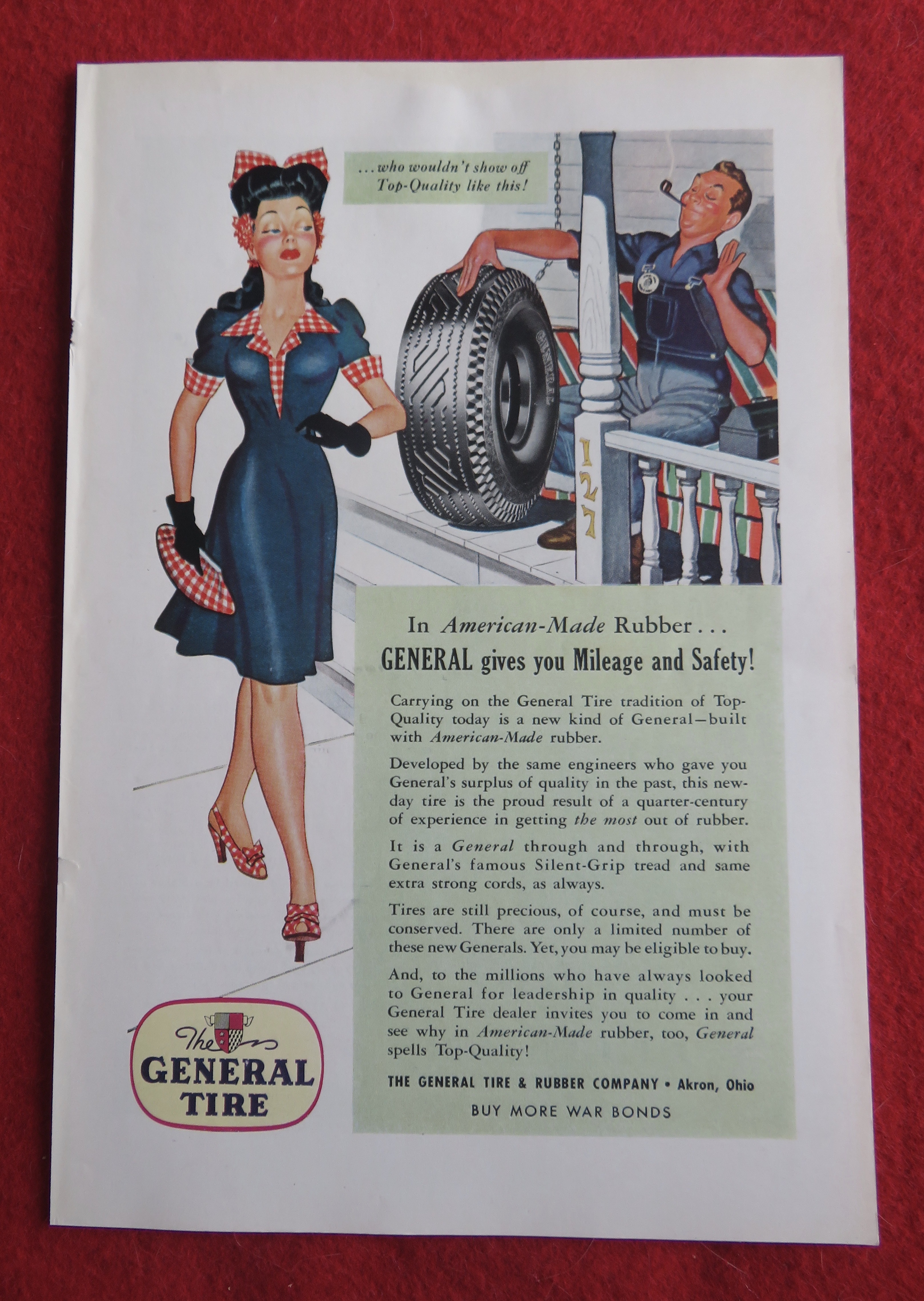 1943 General Tire with Man Watching Woman Walk By