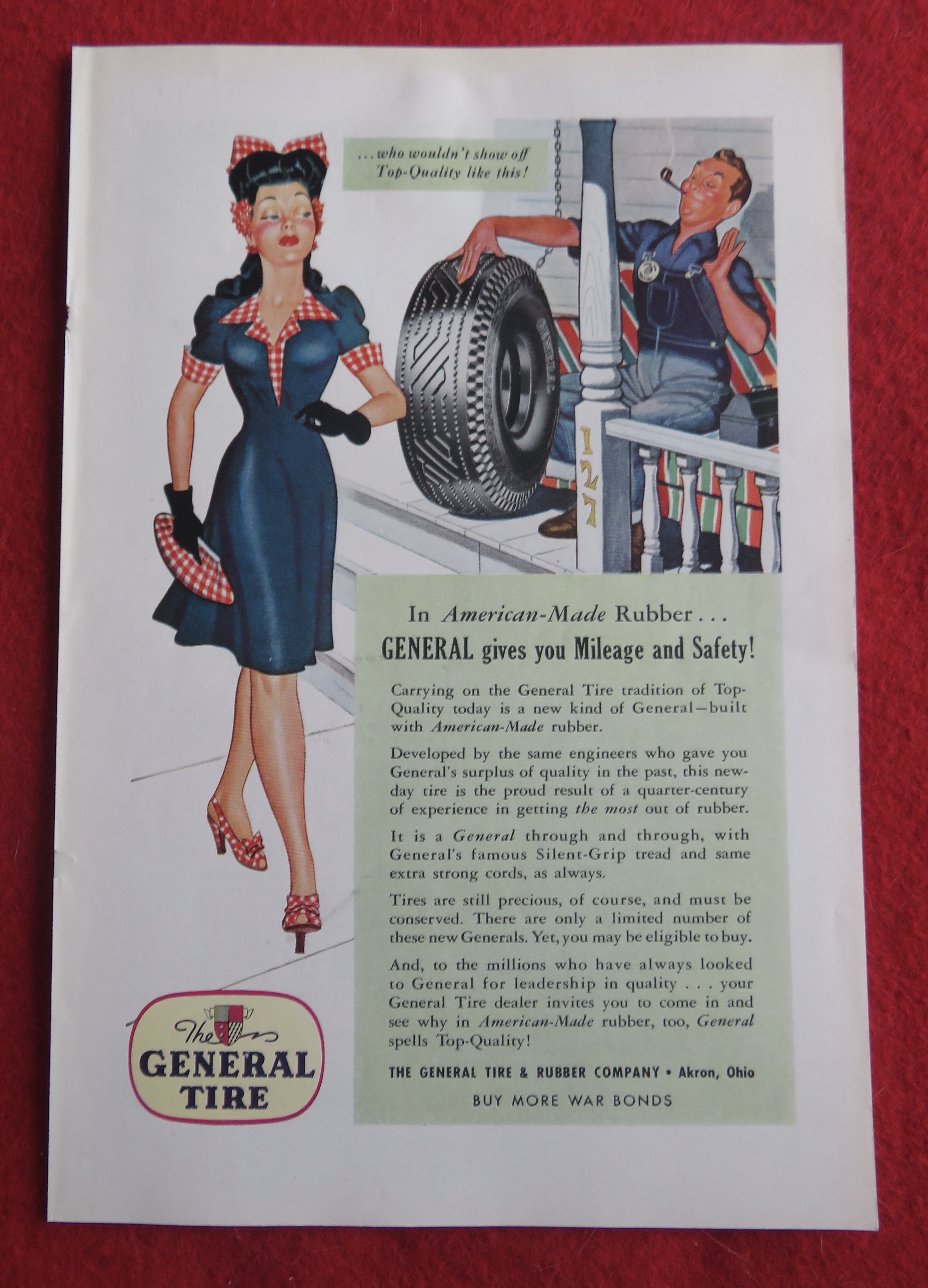 1943 General Tire with Man Watching Woman Walk By