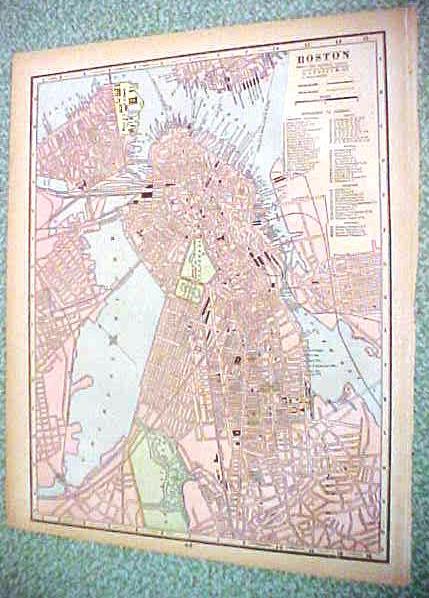 Map Massachusetts Connecticutt Rhode Island 1894 Foldout