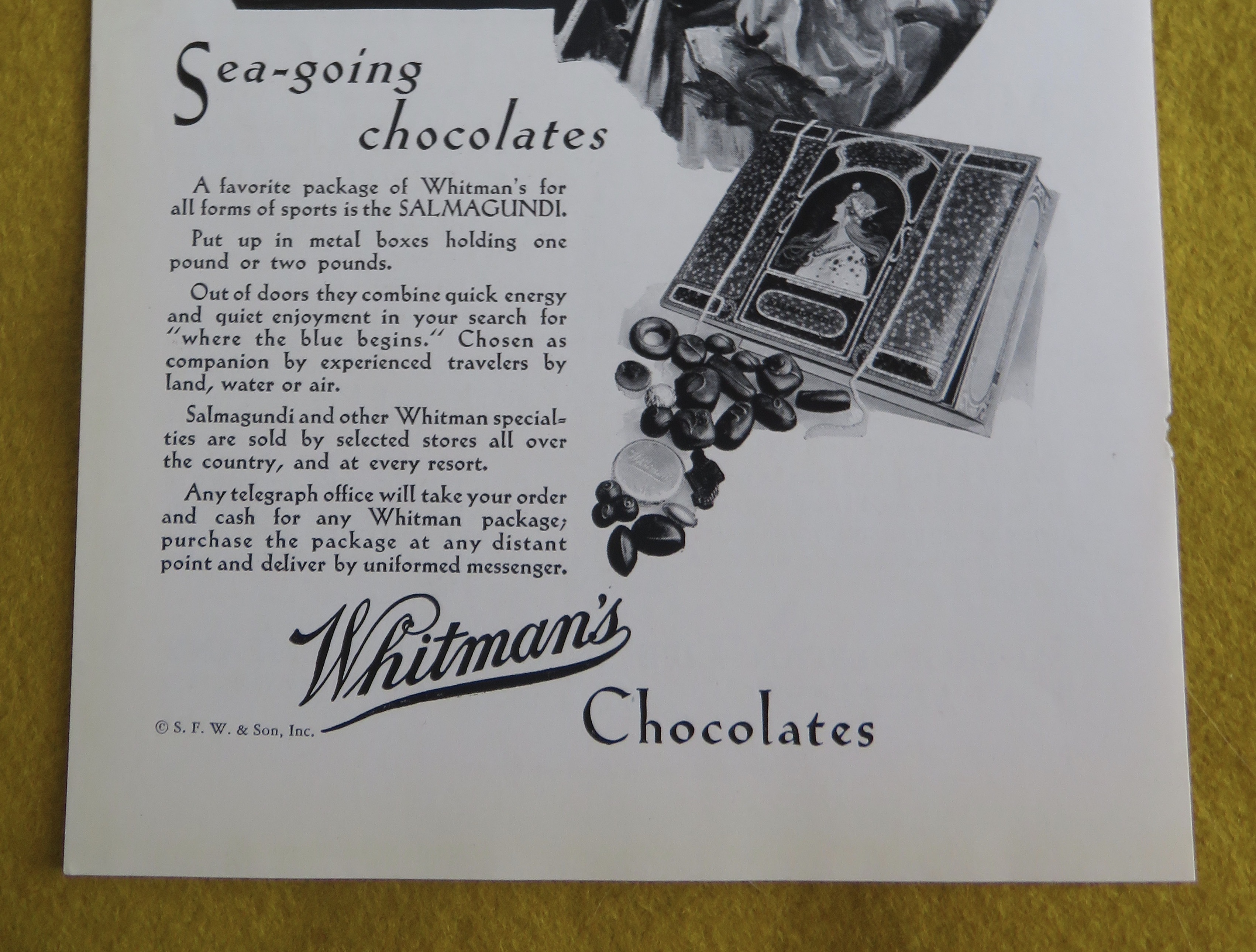 1930 Whitman's Chocolates with Couples Sailing on Boat