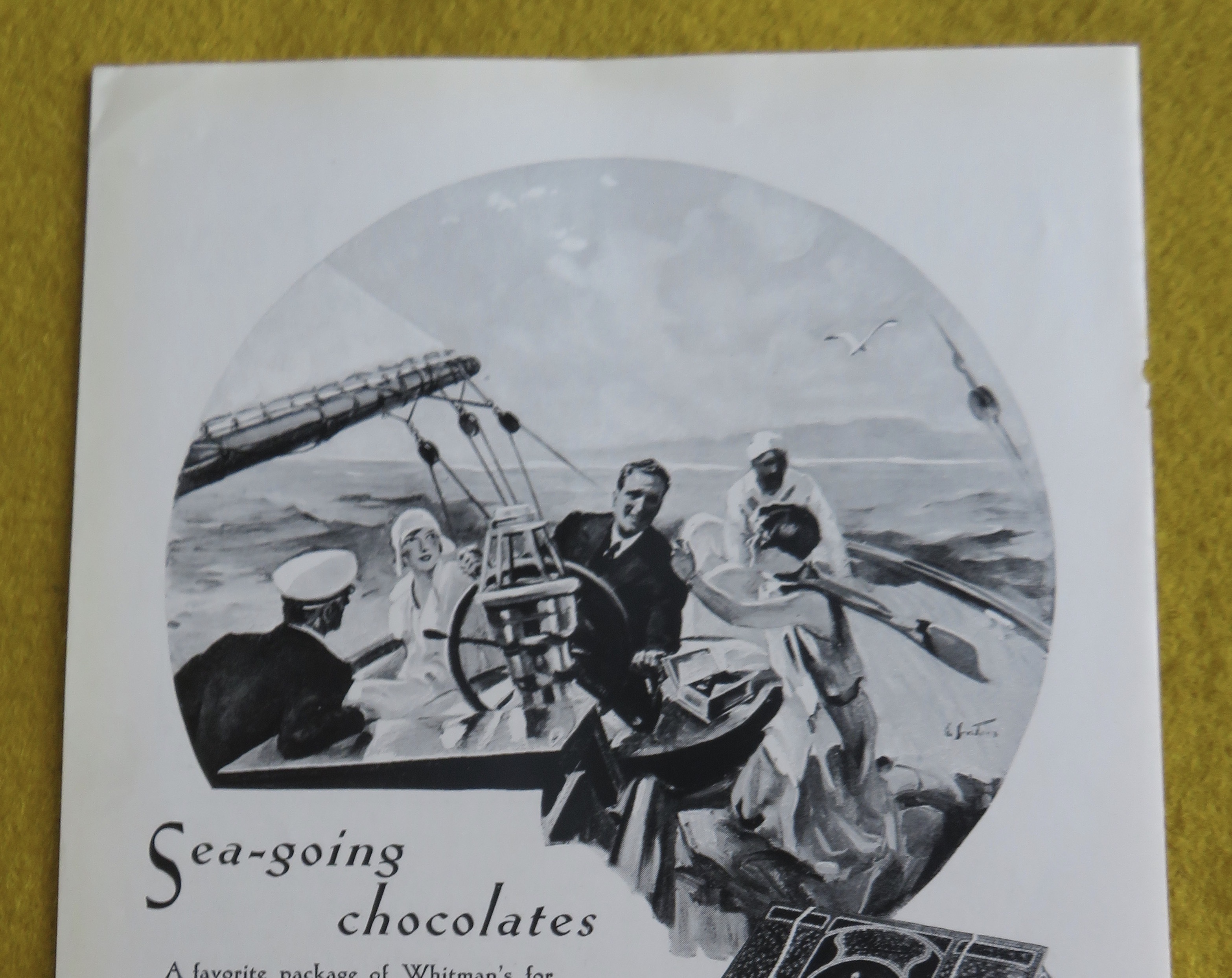 1930 Whitman's Chocolates with Couples Sailing on Boat