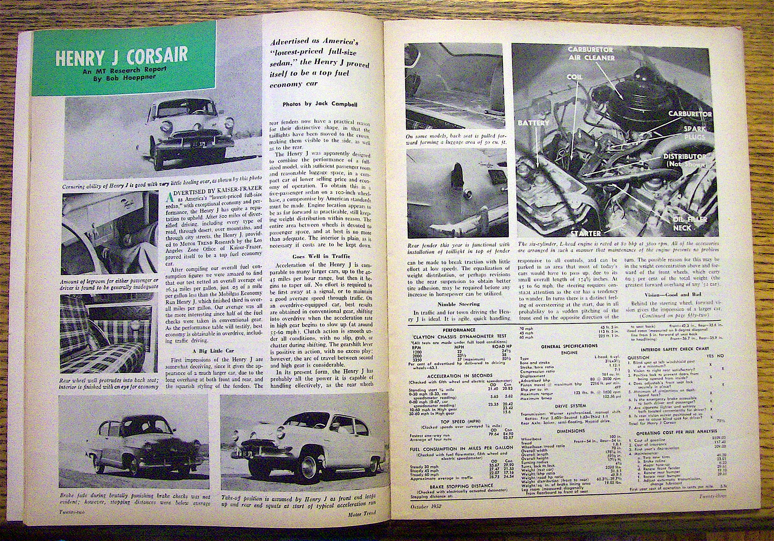 Motor Trend Magazine October 1952 Cars For Sportsmen