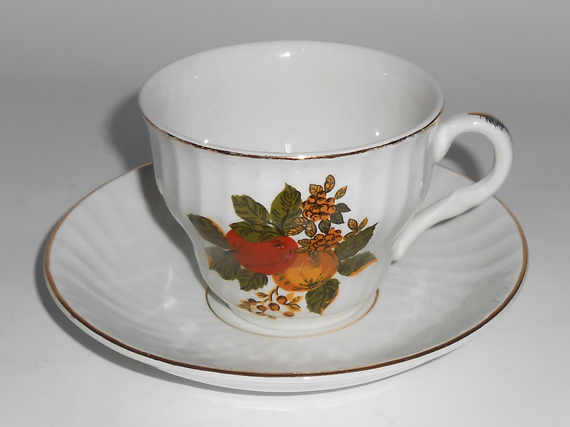 Wedgwood Pottery China English Harvest Cup/Saucer Set