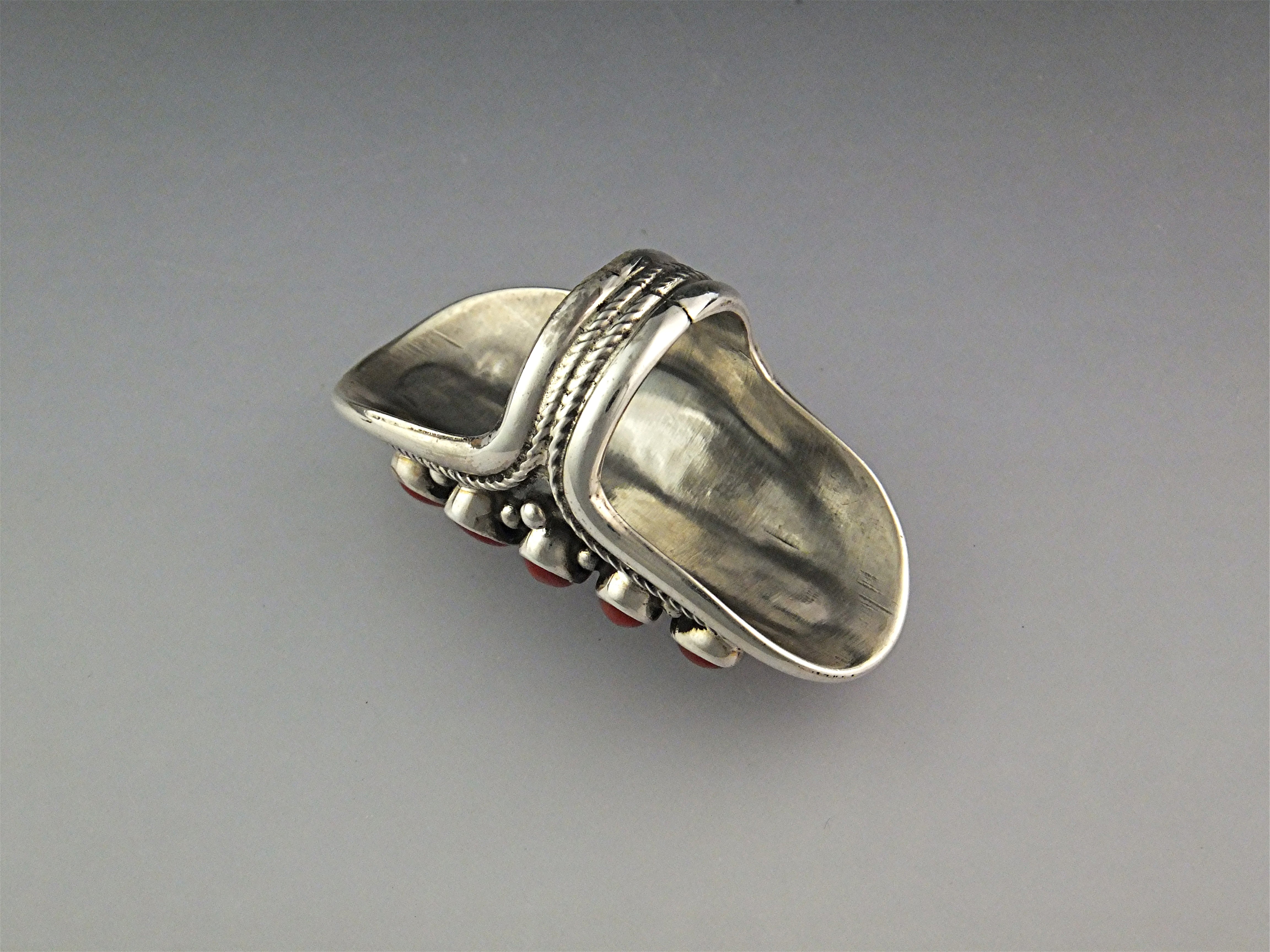 Navajo Mediterranean Coral Sterling Silver Ring