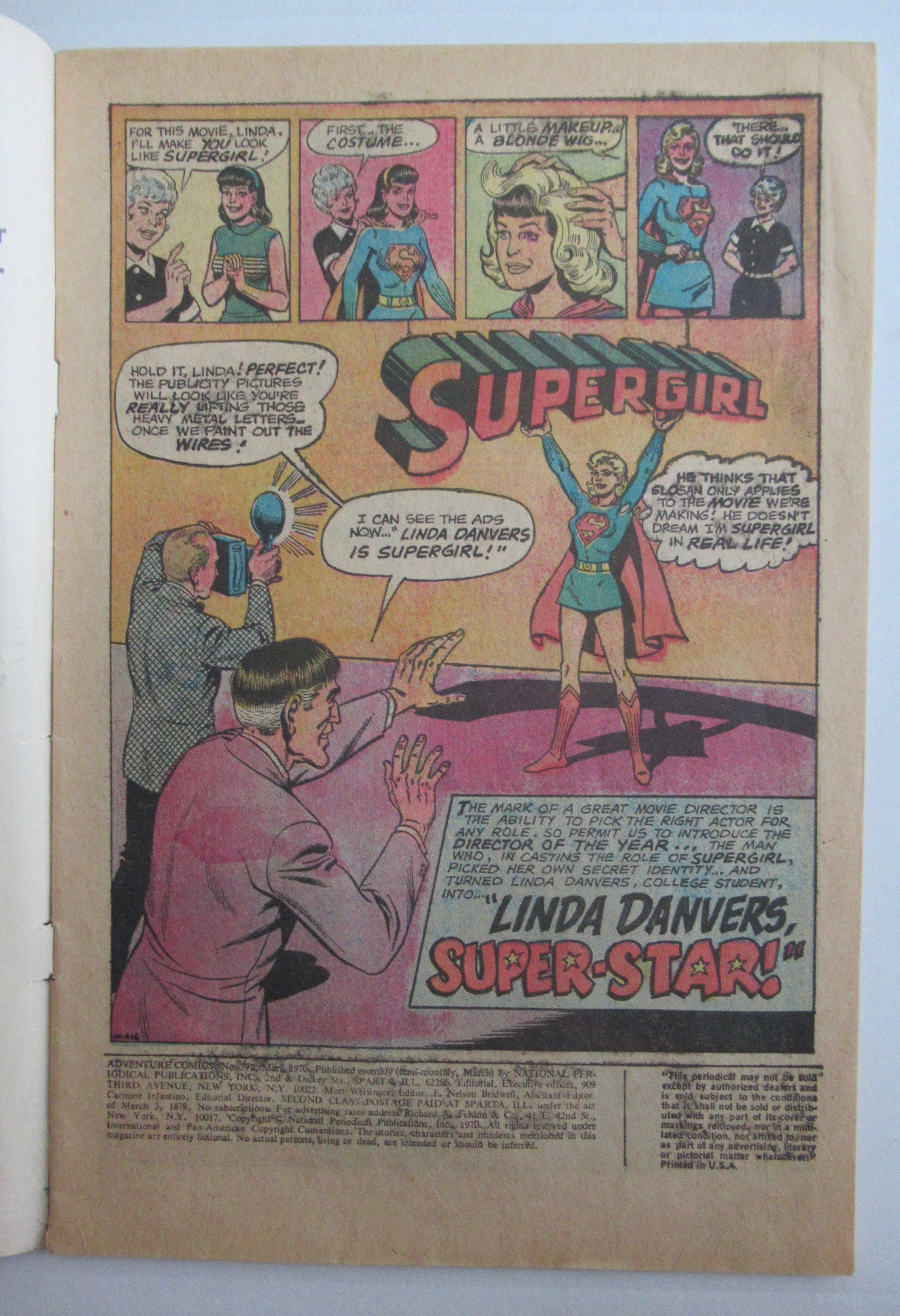 Adventure Comics March 1970 Linda Danvers Super Star