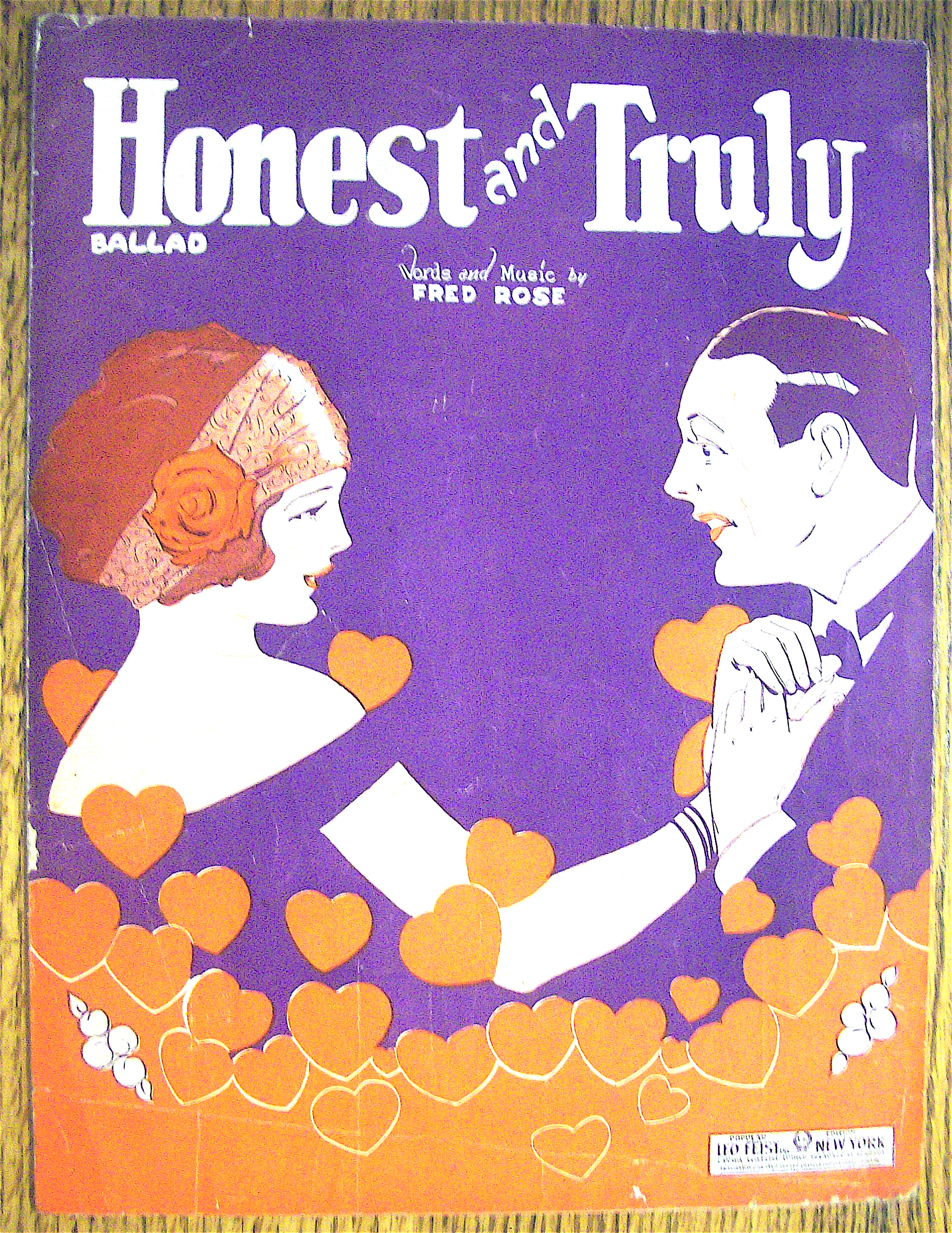 Sheet Music For 1924 Honest And Truly