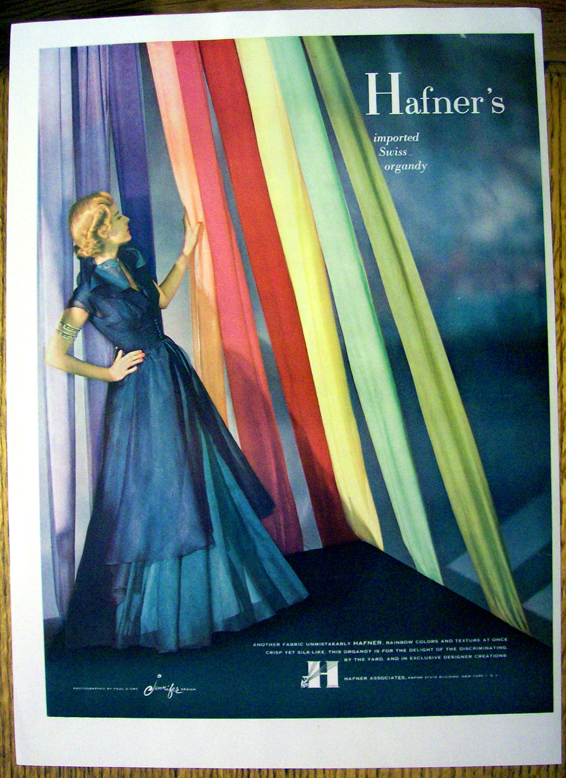 1948 Hafner Fabric w/ Woman in Blue Dress