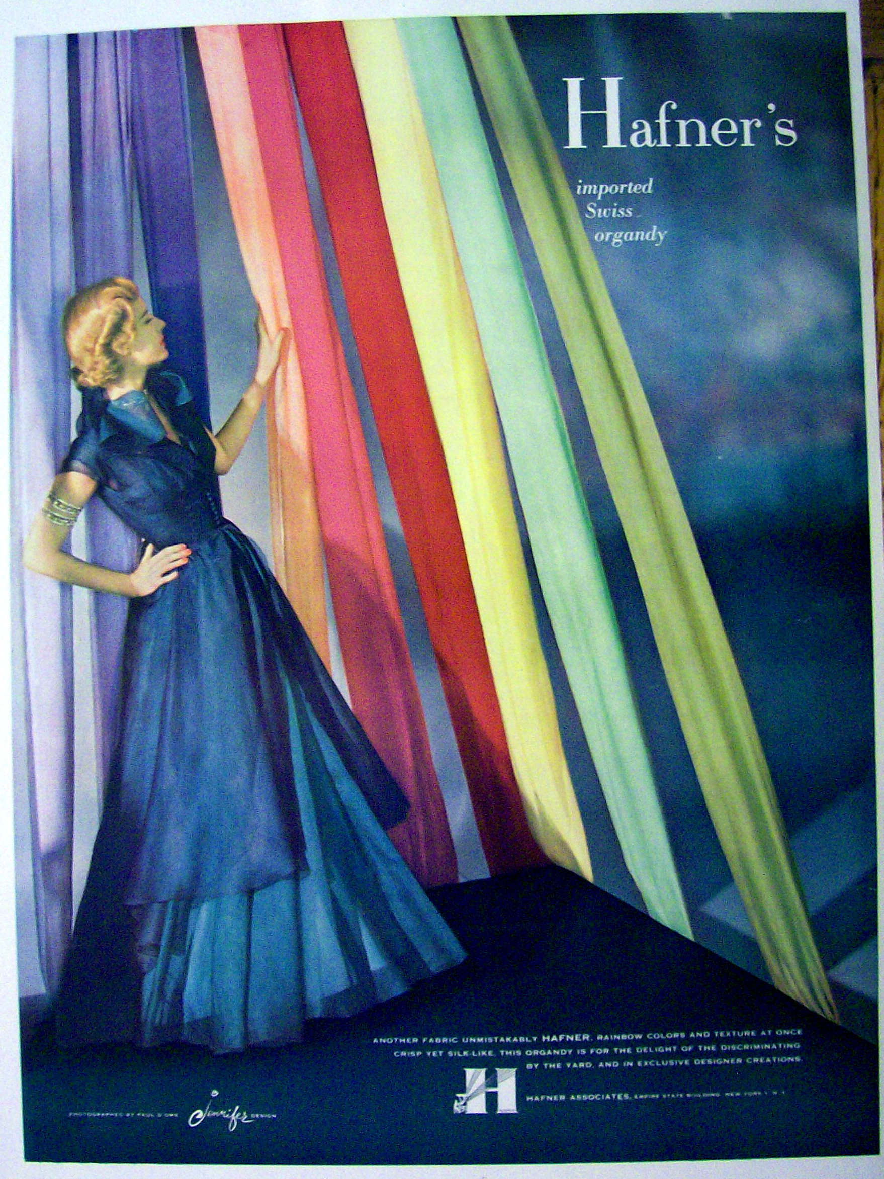 1948 Hafner Fabric w/ Woman in Blue Dress