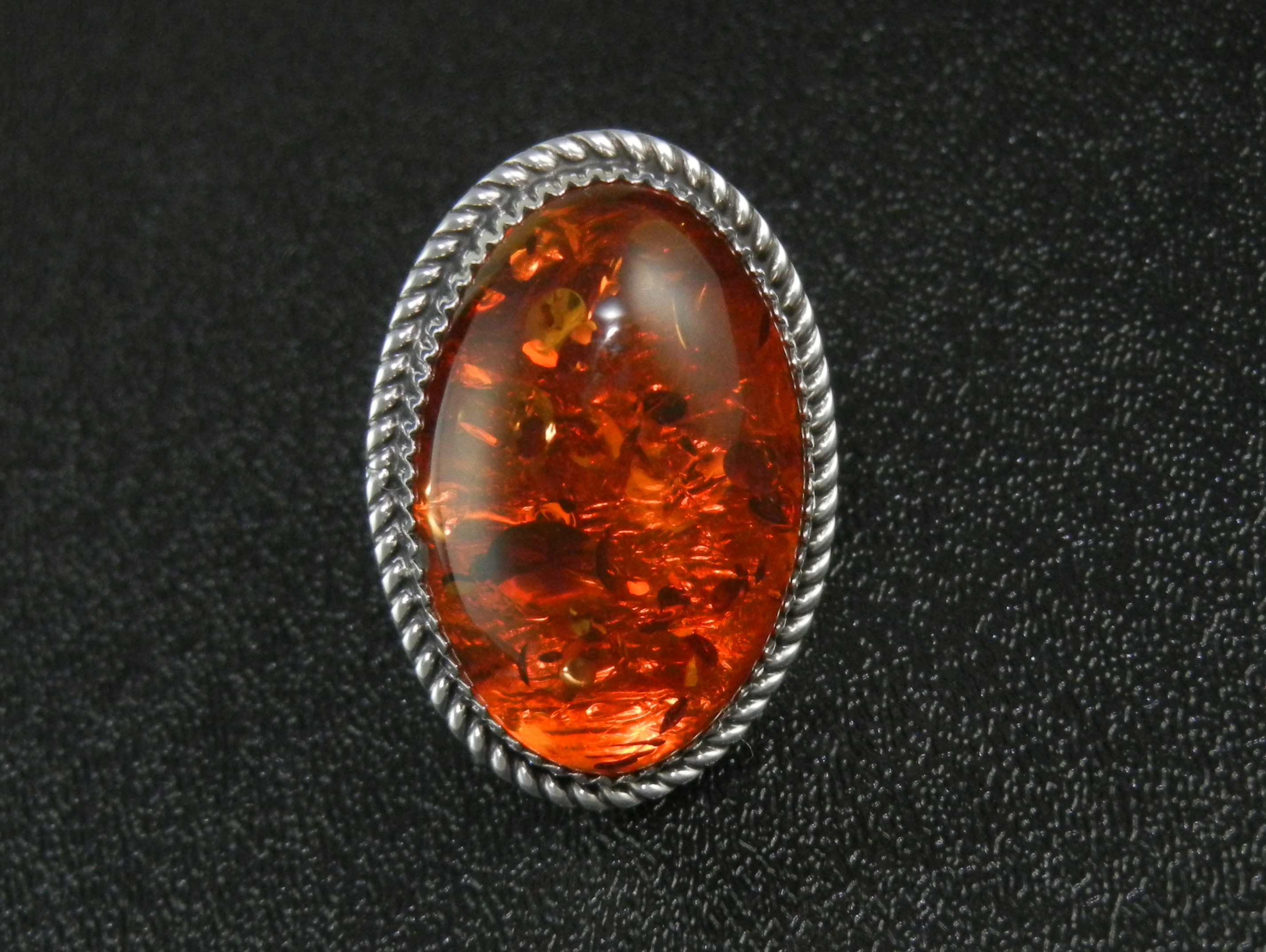 Baltic Honey Amber Sterling Silver Ring