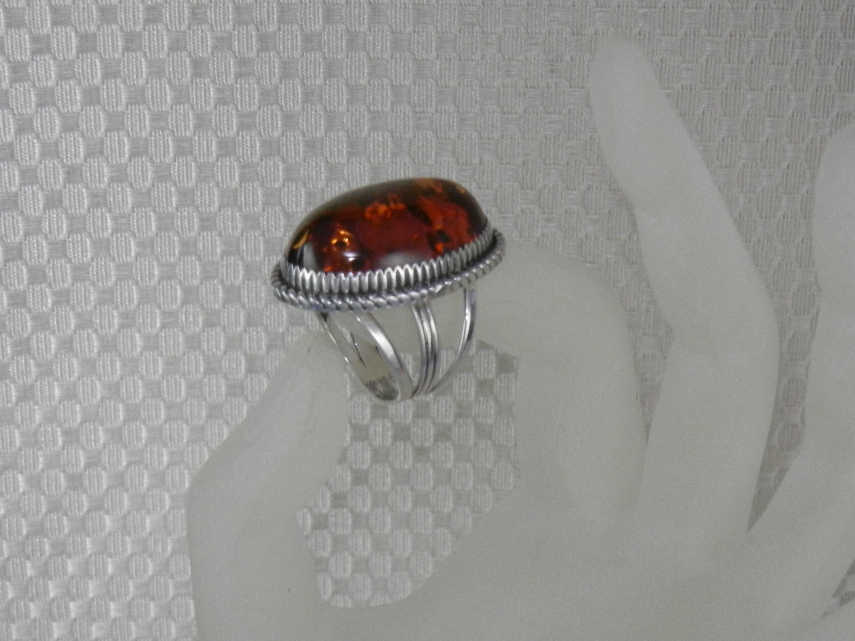 Baltic Honey Amber Sterling Silver Ring