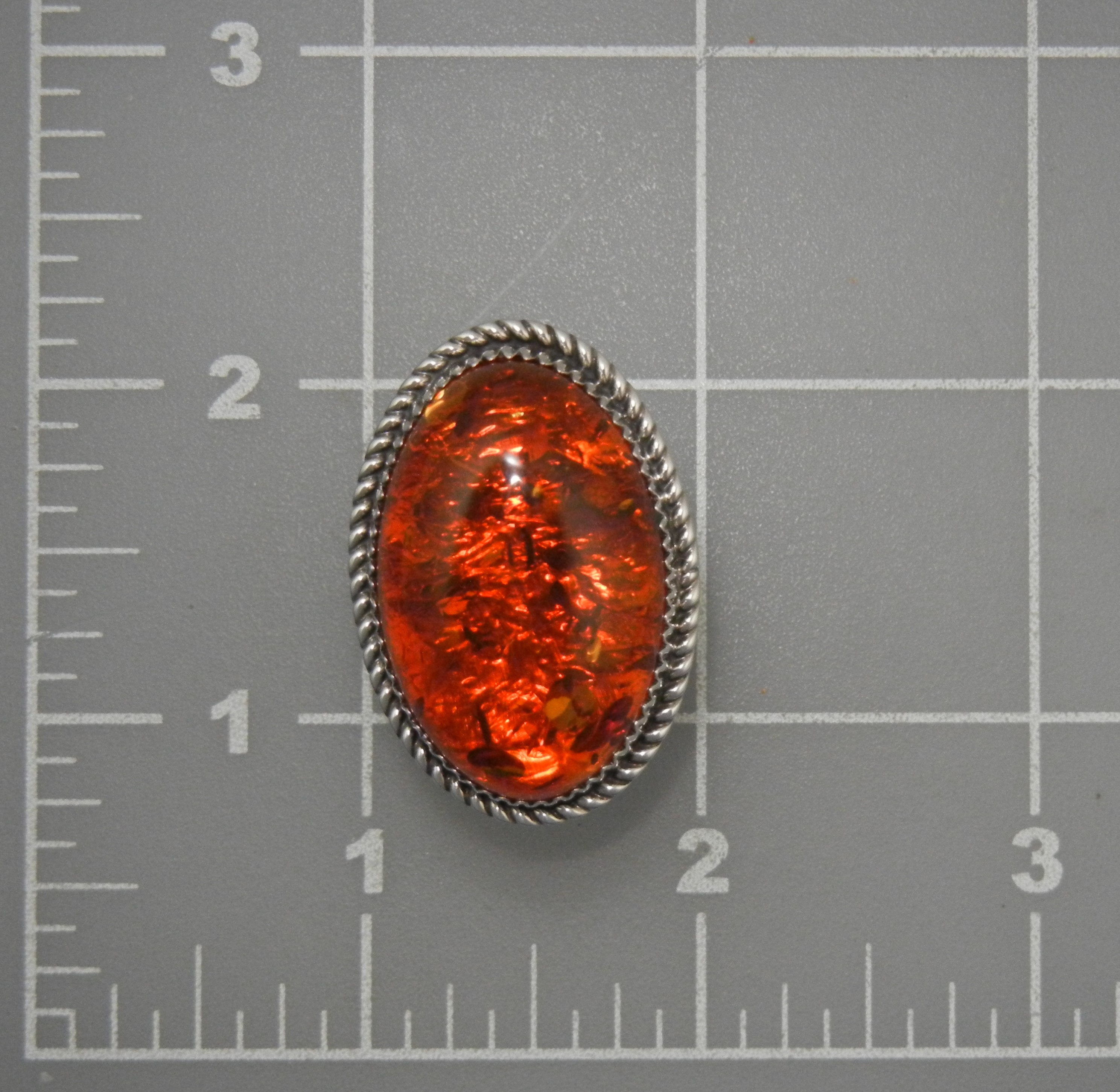 Baltic Honey Amber Sterling Silver Ring