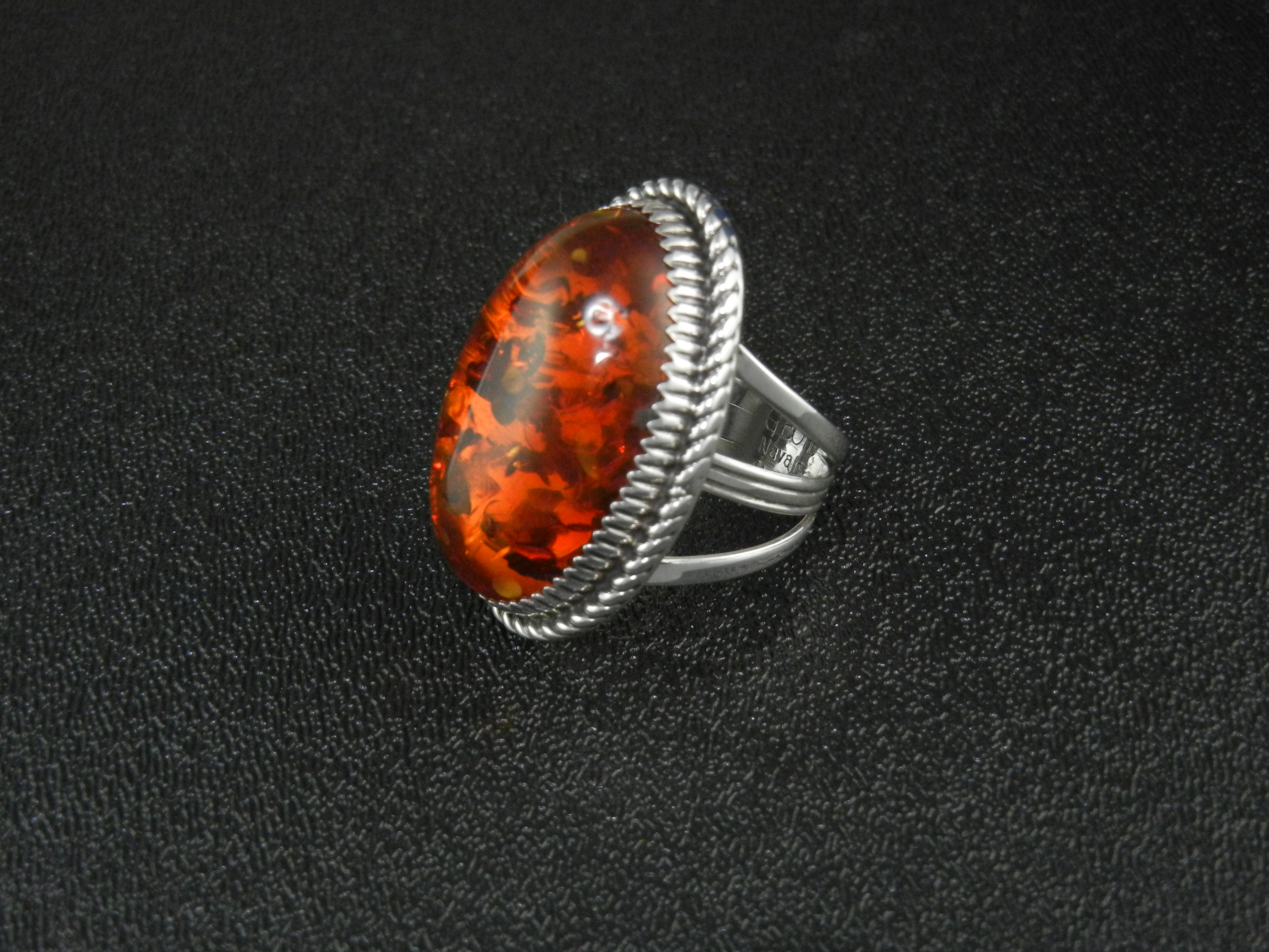 Baltic Honey Amber Sterling Silver Ring