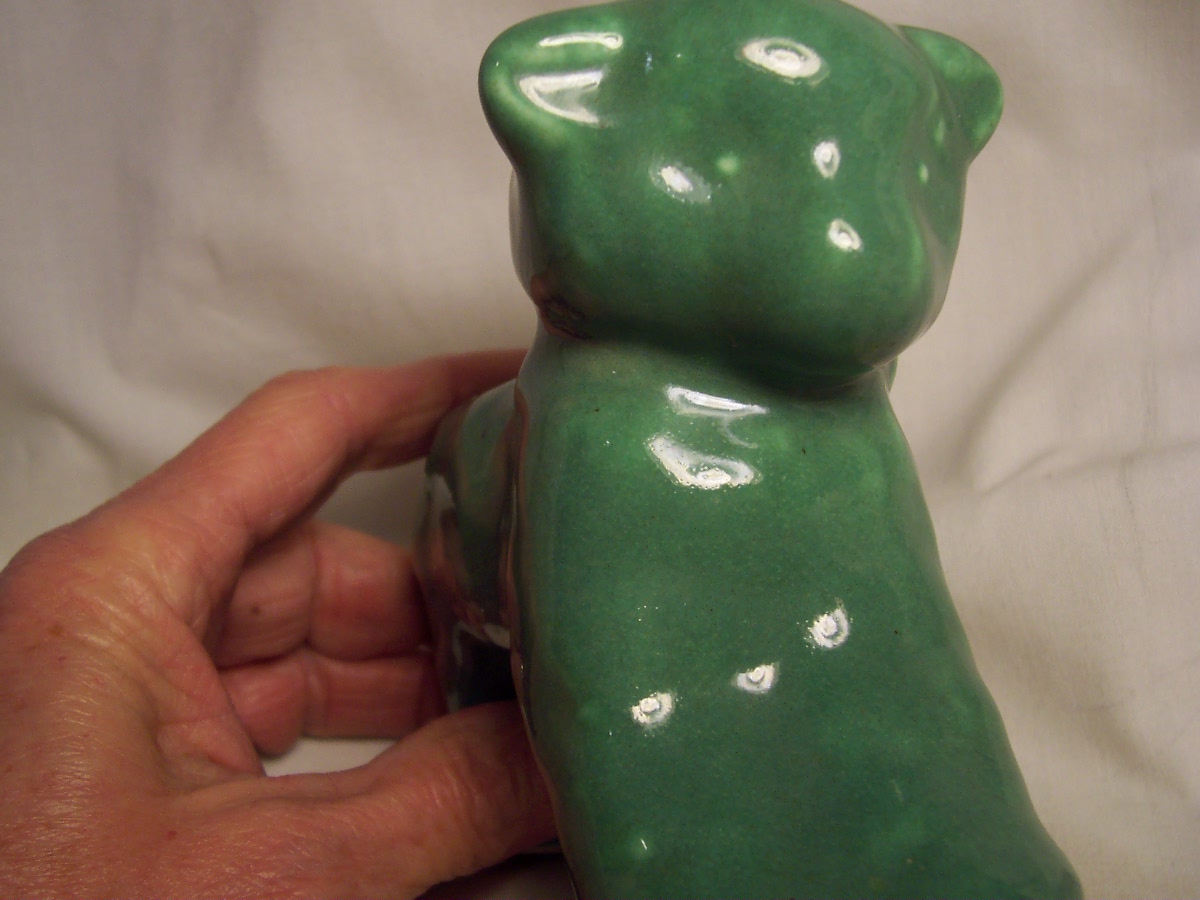 McCoy Art Pottery Green Lamb Planter